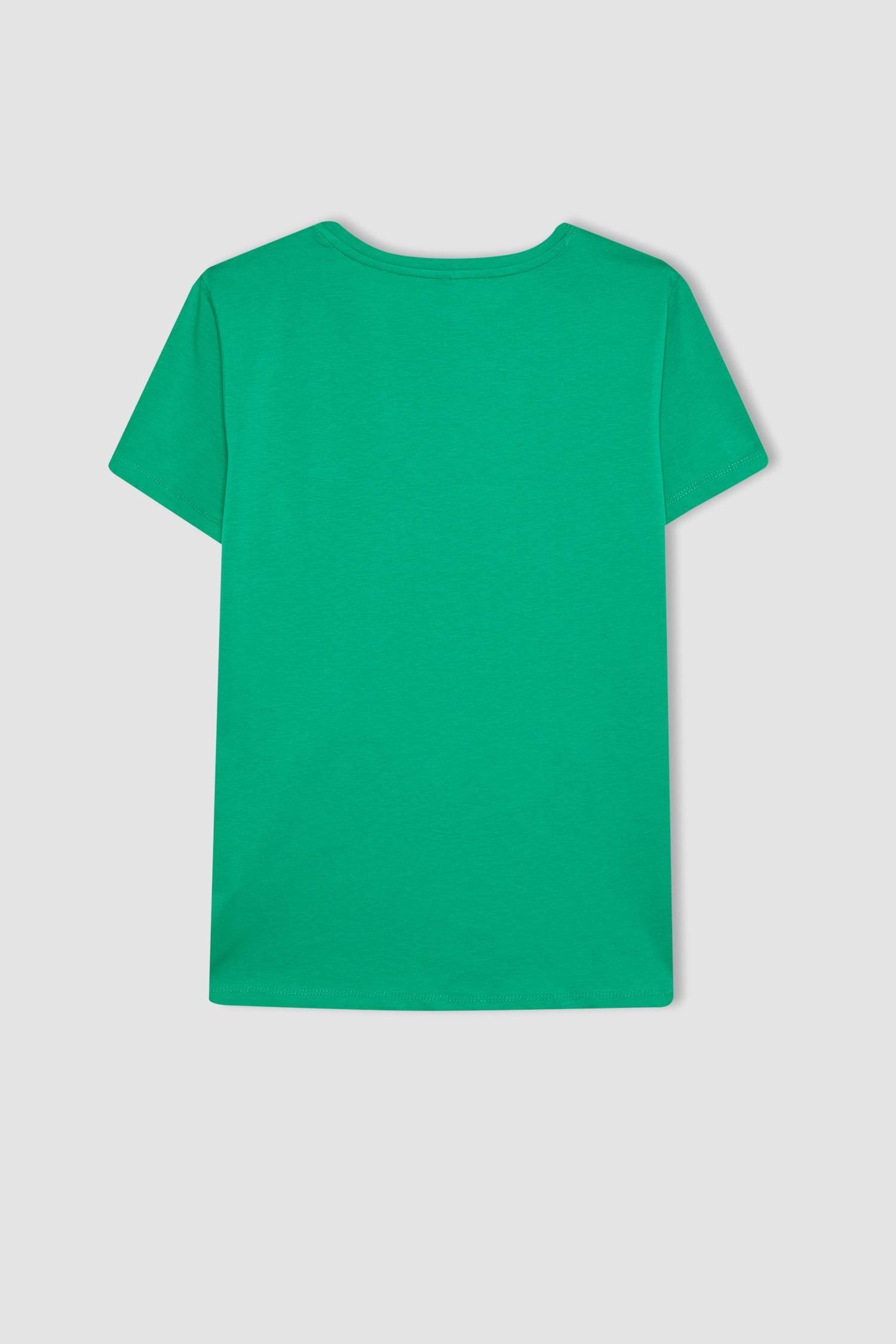 T-Shirt Coupe Classique À Manches Courtes Et Col Rond