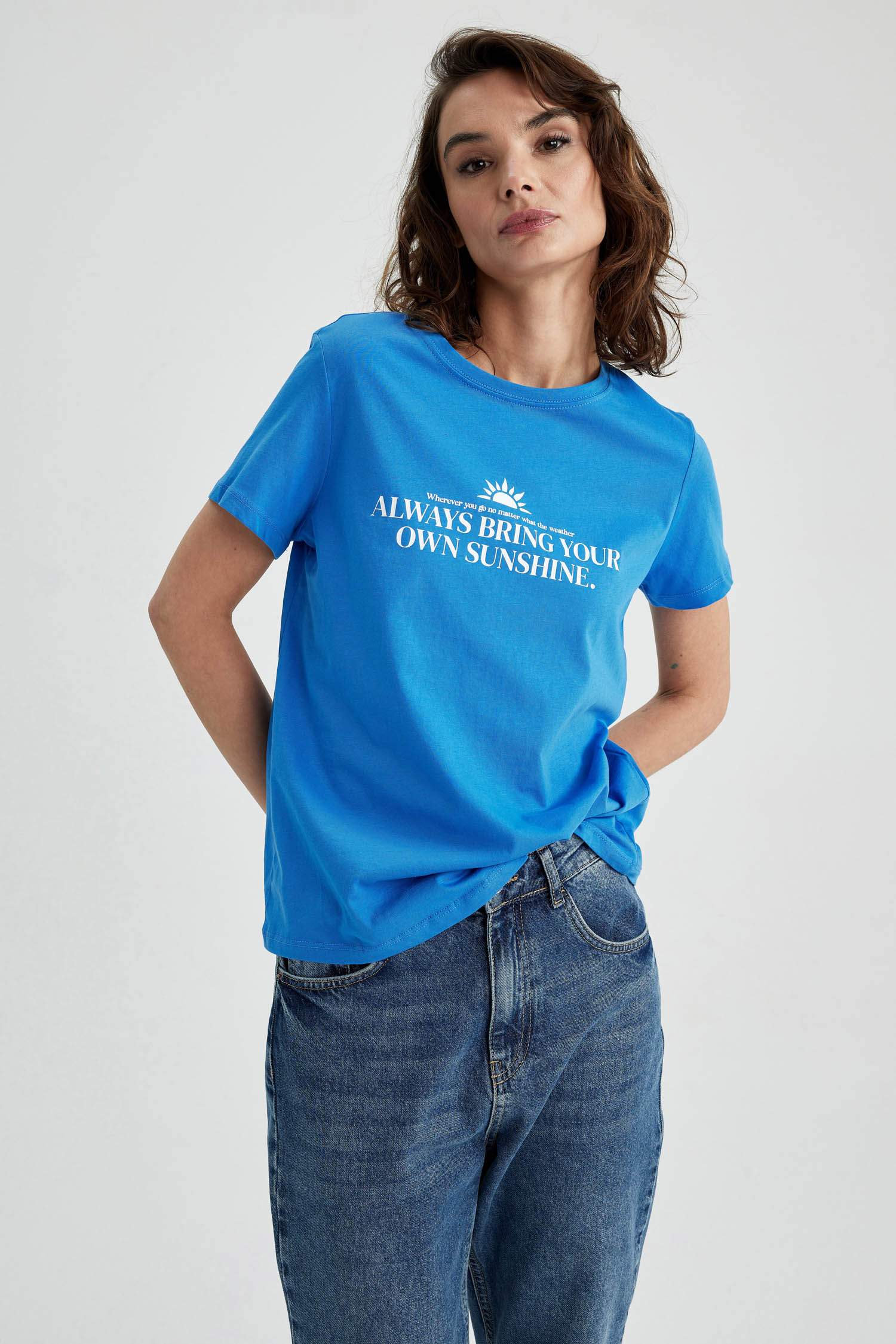 T-Shirt Coton coupe régulière à Manches Courtes