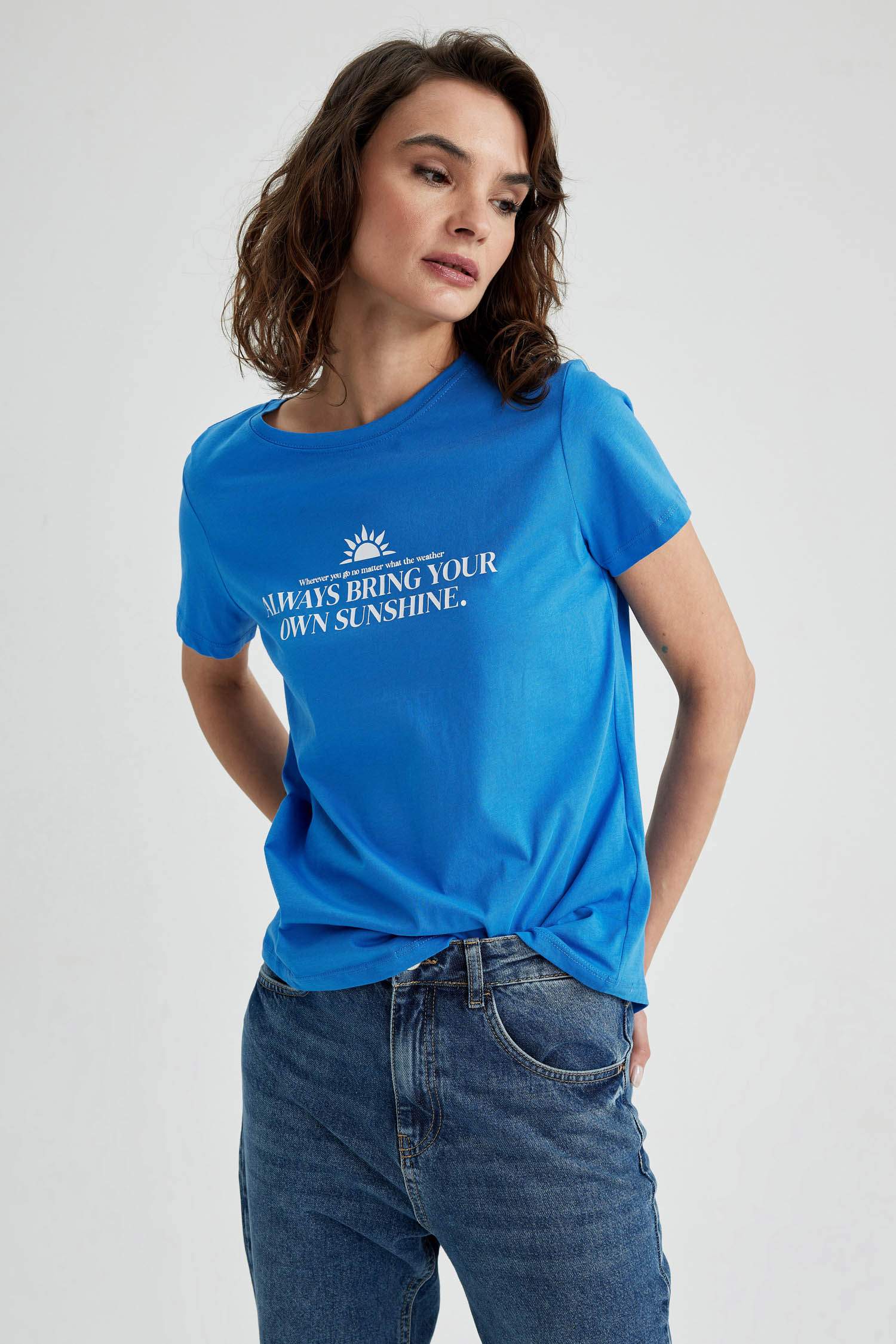 T-Shirt Coton coupe régulière à Manches Courtes