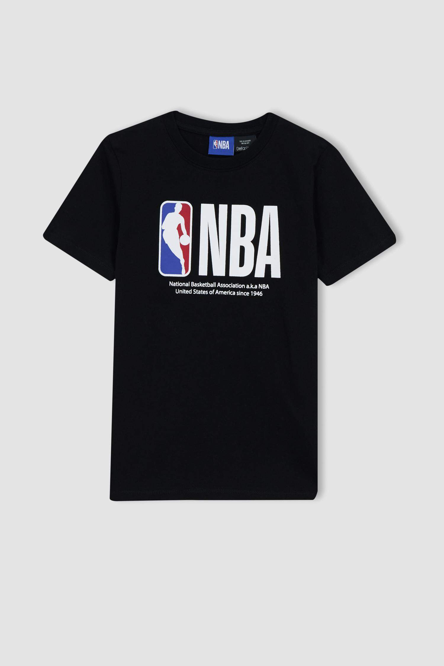 White BOYS & TEENS Boys' Defacto Fit NBA Regular Fit Crew Neck