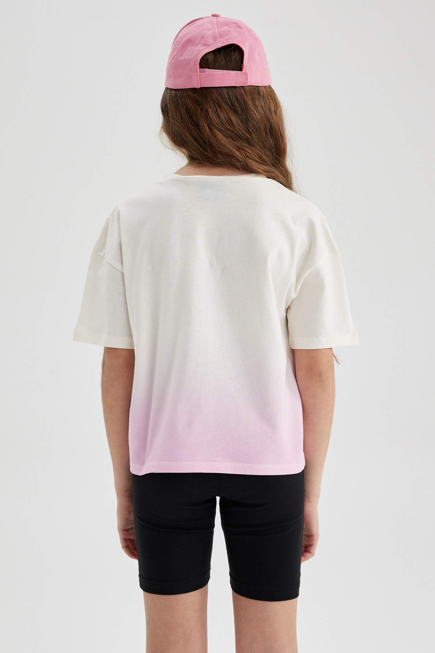 تي شيرت بناتي نص كم قصة مريحة