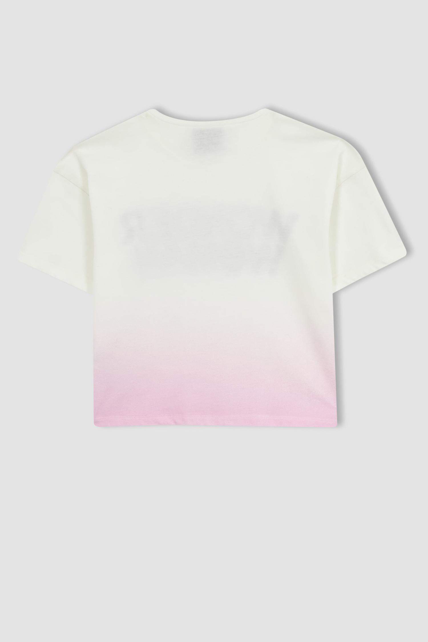 تي شيرت بناتي نص كم قصة مريحة