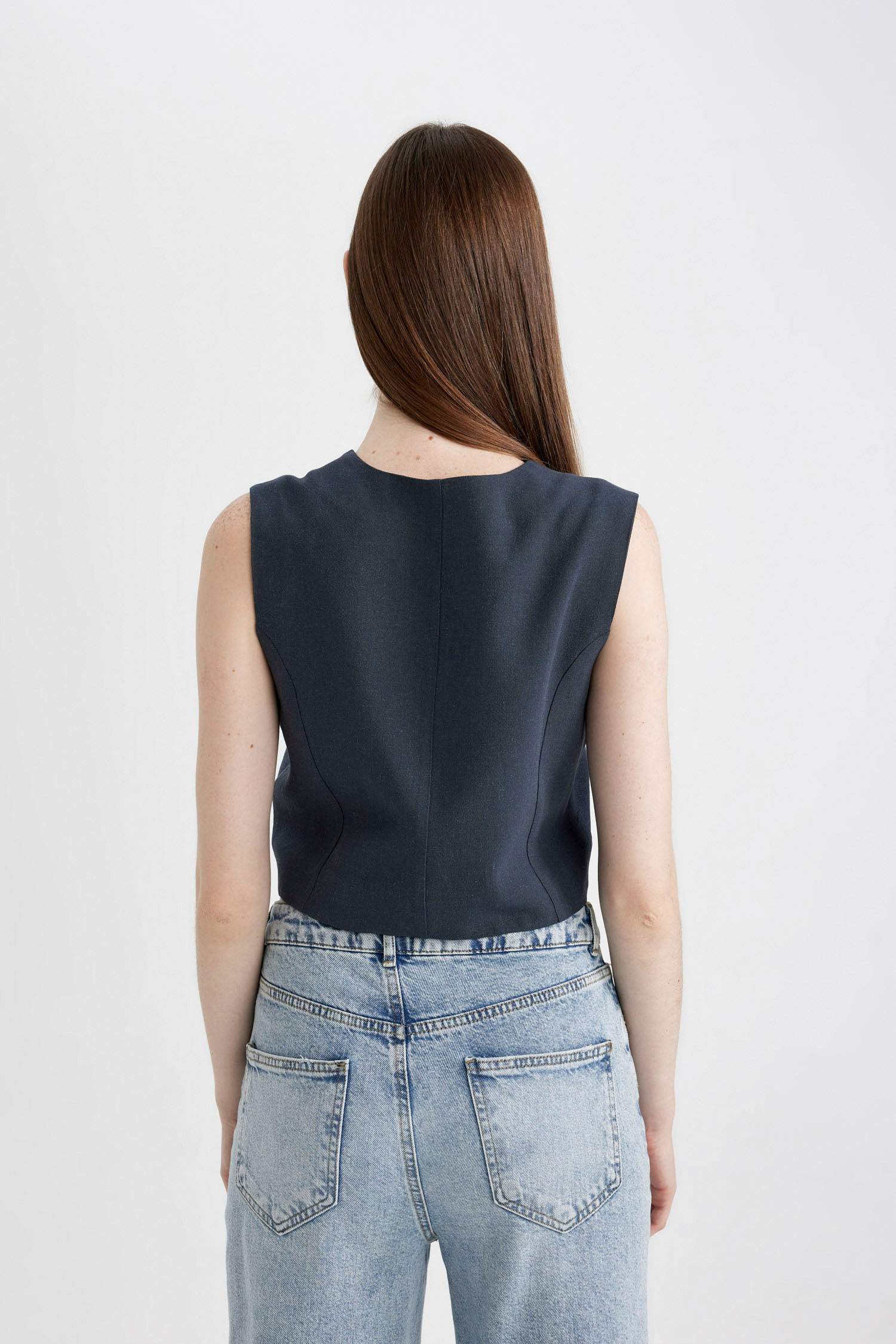 يلك بليزر قصة عادية ممزوج بالكتان