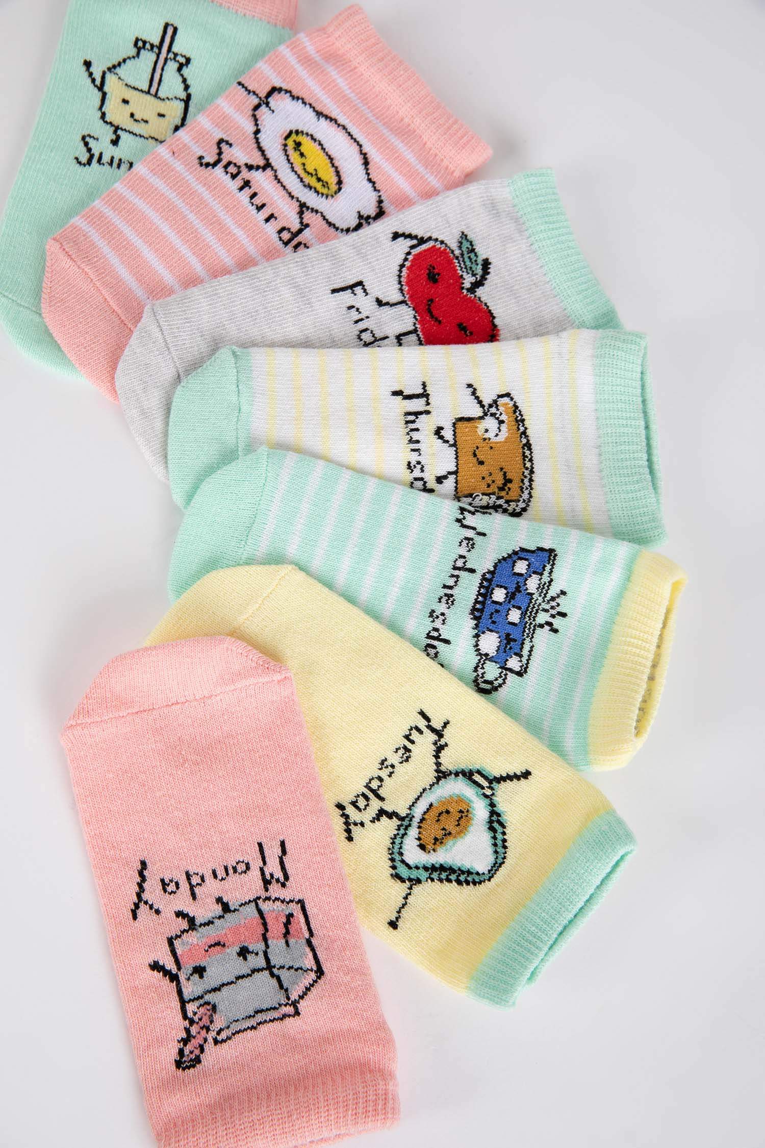 شرابات قصيرة بناتي قطن من 7 قطع