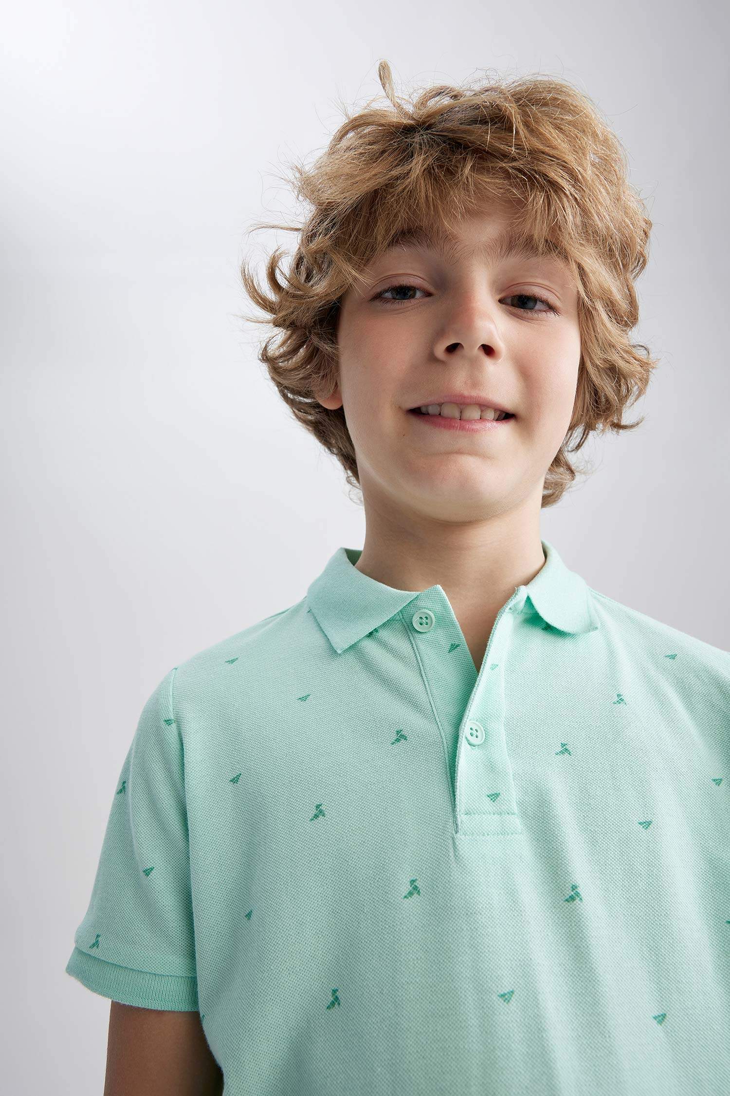 Green BOYS & TEENS Boy Regular Fit Polo Neck Pique Short Sleeved Polo T