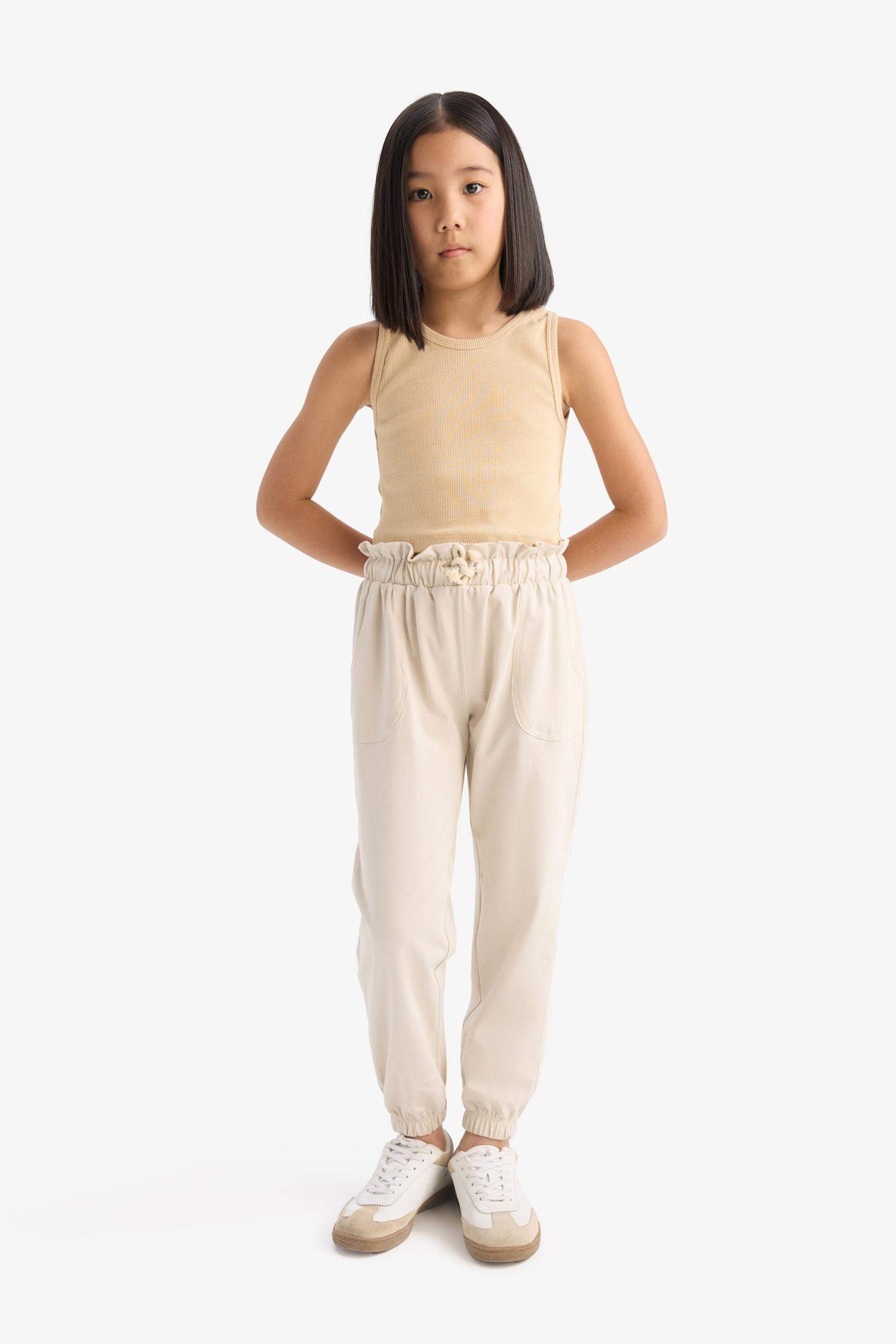 Kız Çocuk Beli Lastikli Cepli Jogger Eşofman Altı
