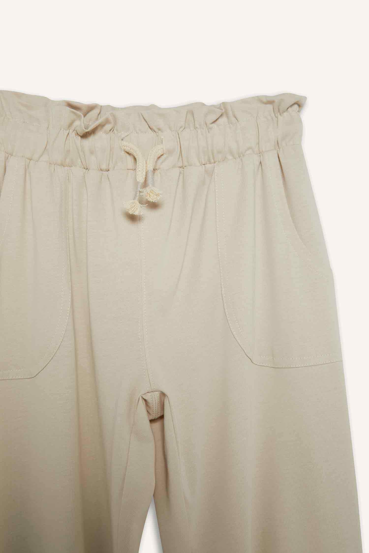 Kız Çocuk Beli Lastikli Cepli Jogger Eşofman Altı