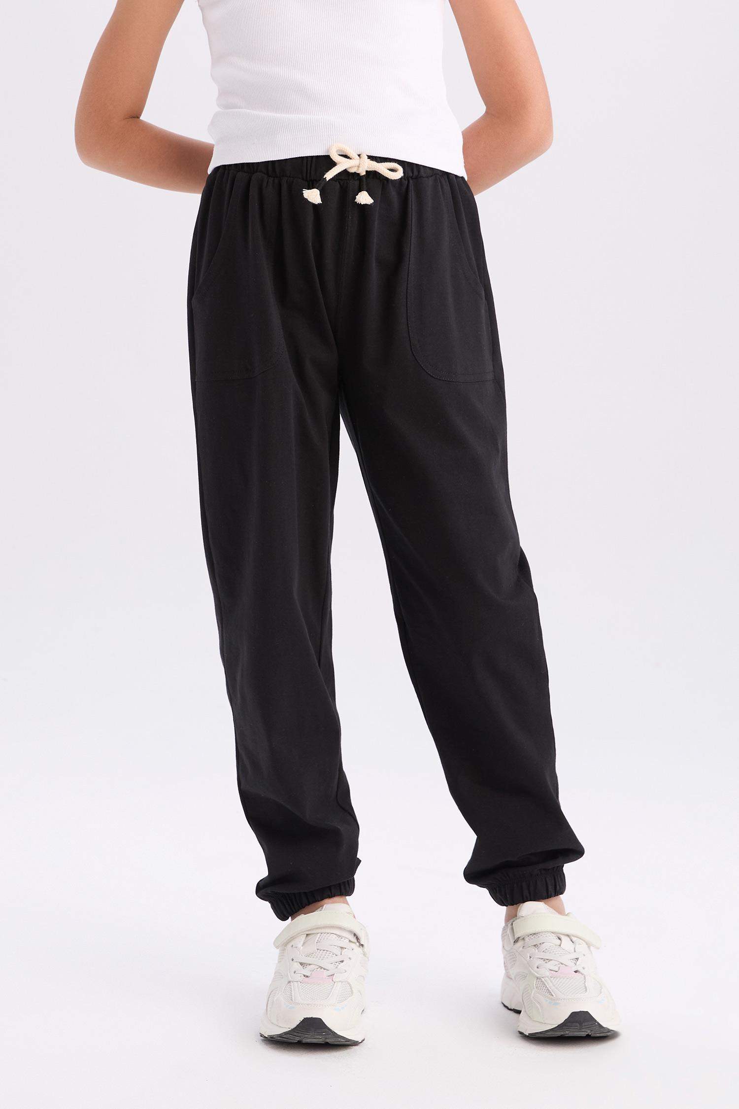 Kız Çocuk Beli Lastikli Cepli Jogger Eşofman Altı