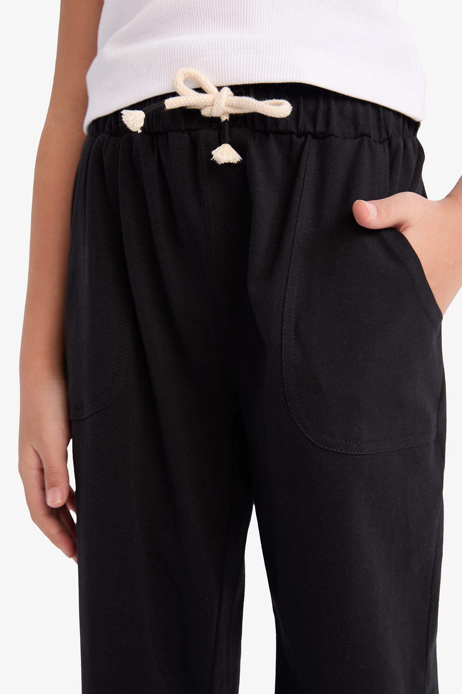 Kız Çocuk Beli Lastikli Cepli Jogger Eşofman Altı