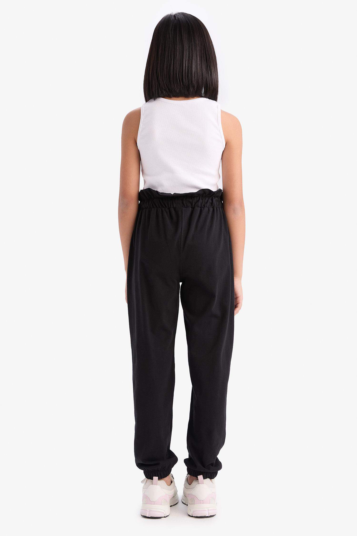 Kız Çocuk Beli Lastikli Cepli Jogger Eşofman Altı