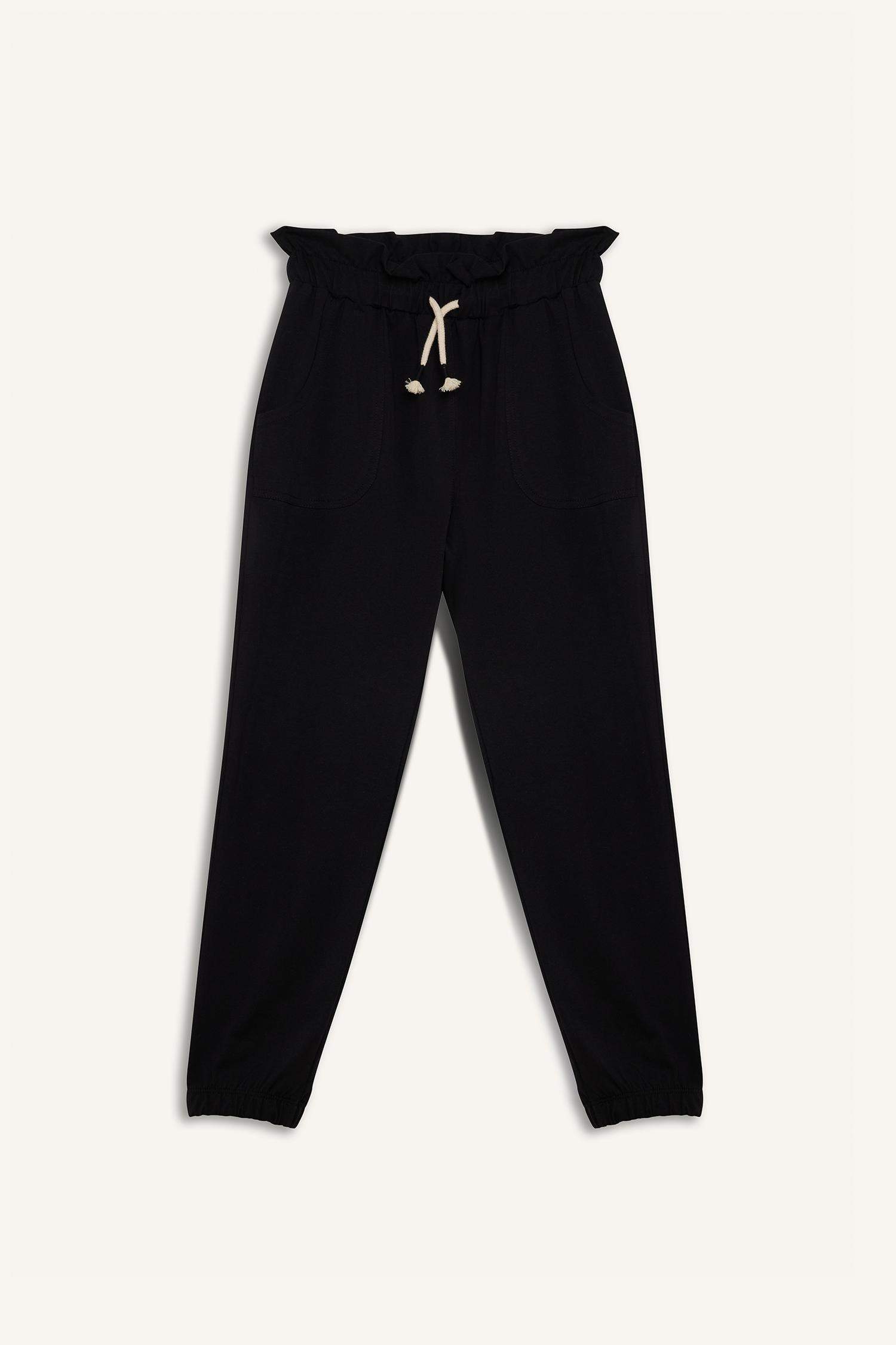 Kız Çocuk Beli Lastikli Cepli Jogger Eşofman Altı