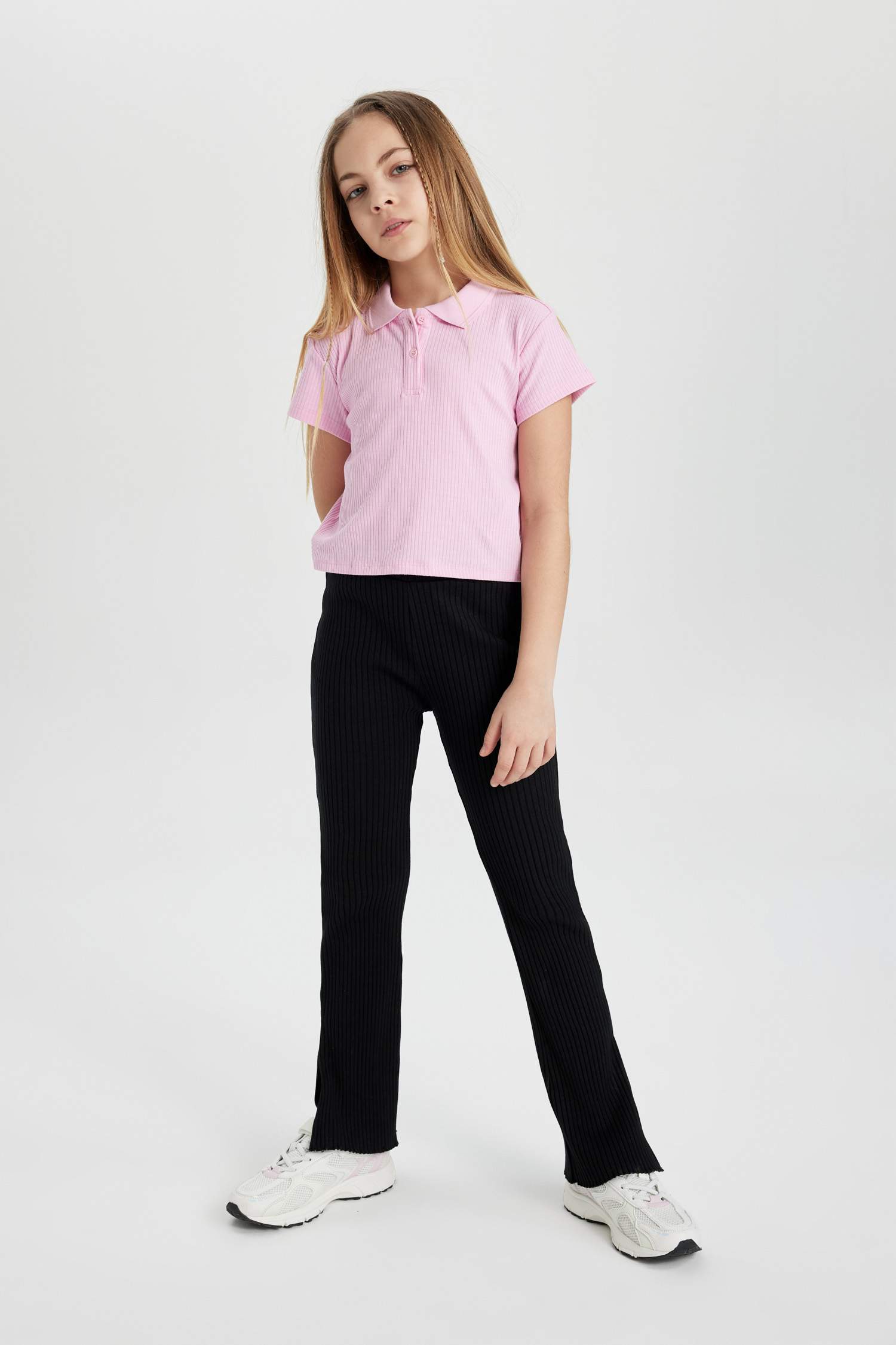 Қыздарға арналған Flare Fit қырлы камзол шалбары