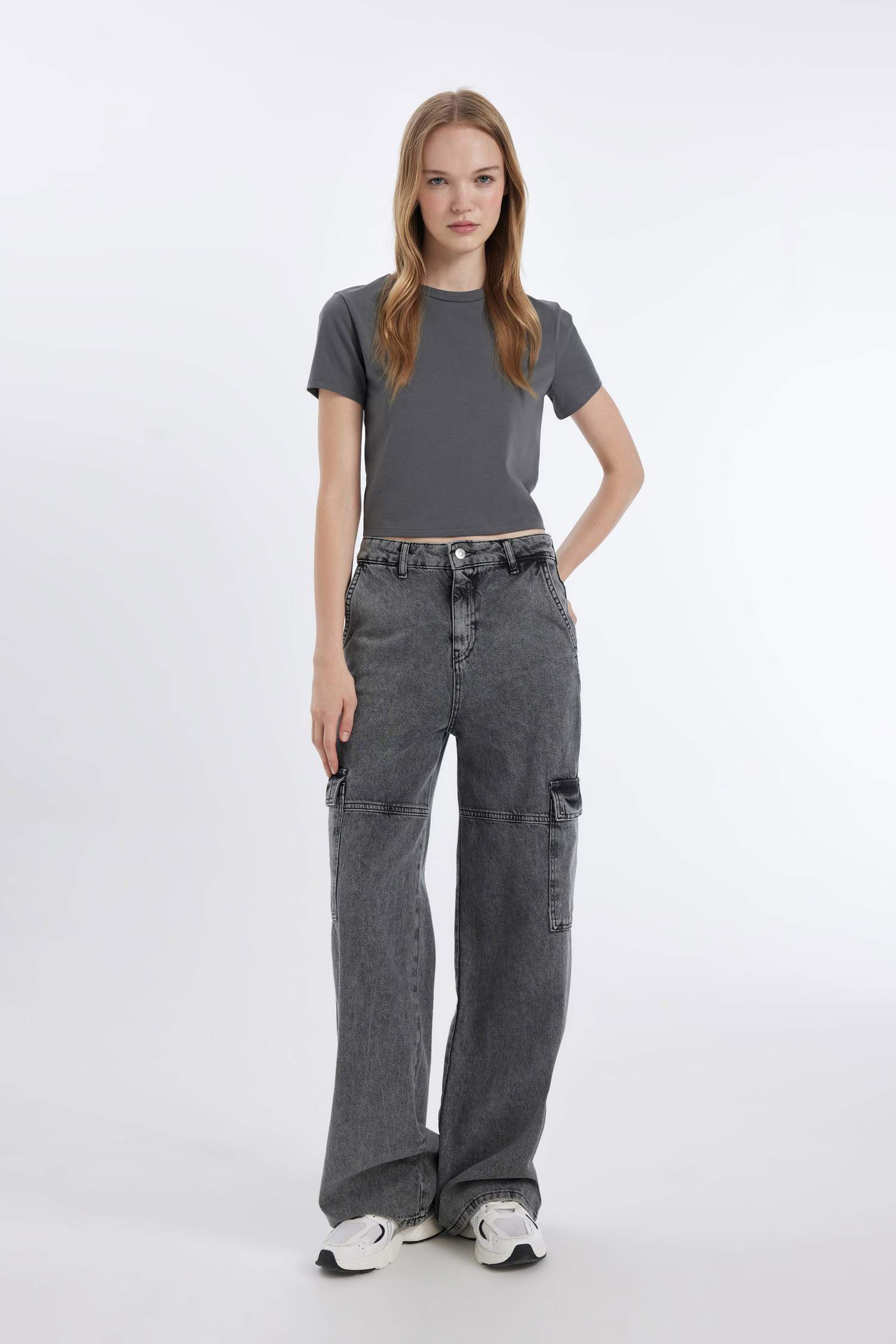 Coool Fitted Bisiklet Yaka Basic Düz Kısa Kollu Tişört