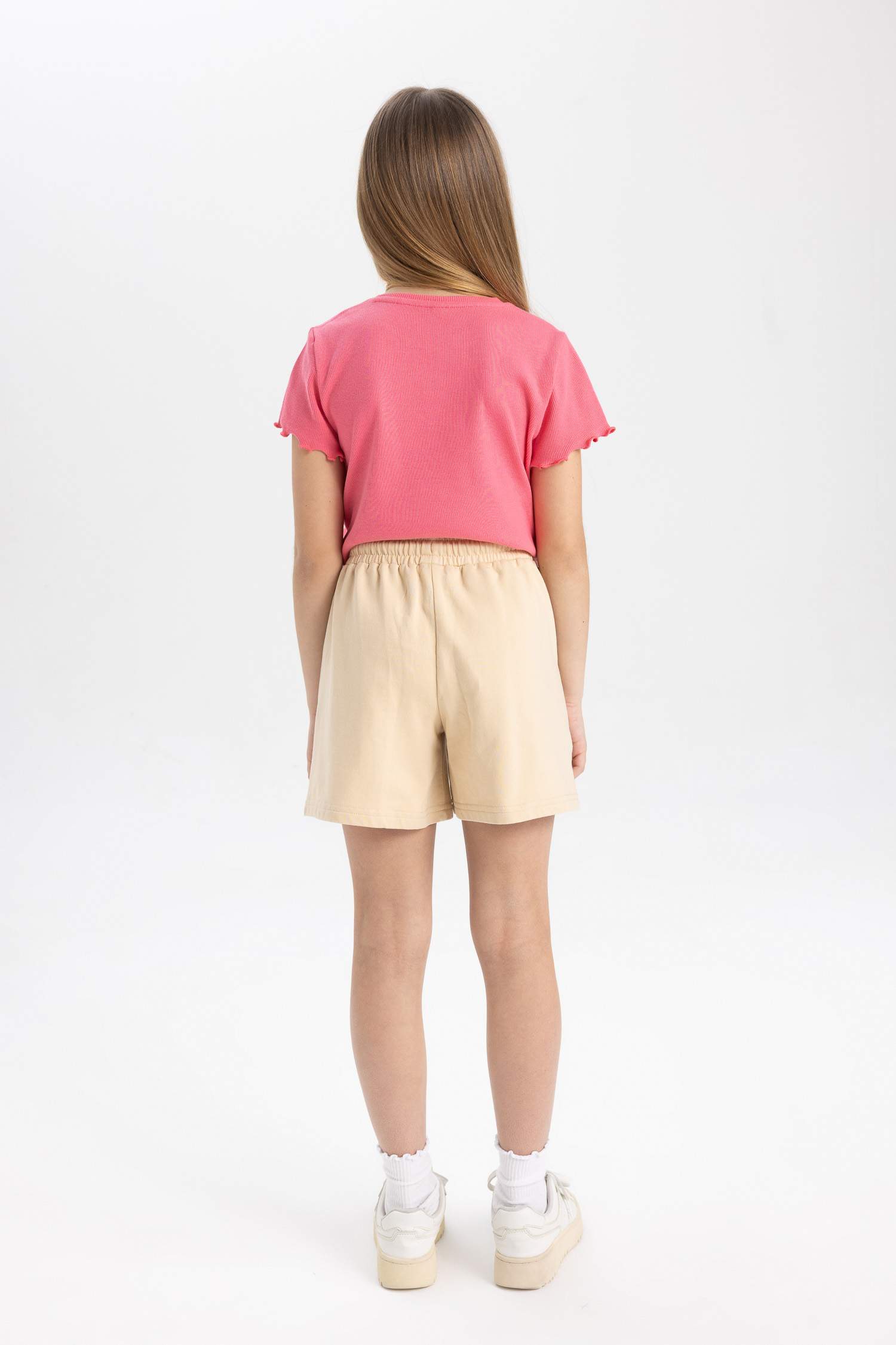 Girl with Pockets and Woven Label Shorts