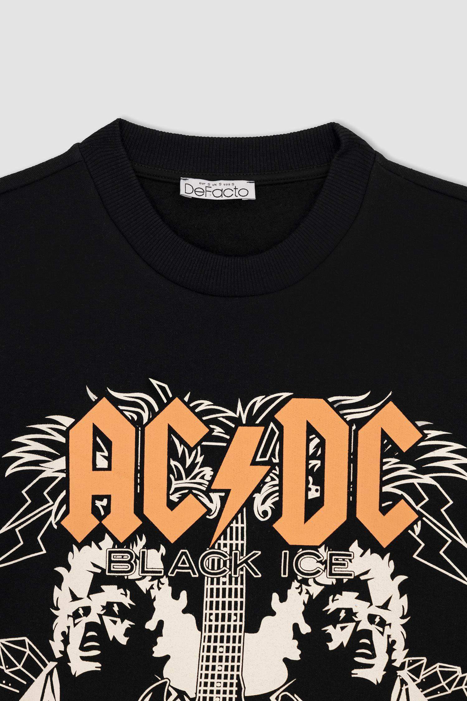 AC/DC Oversize Fit Crew Neck Sweatshirt