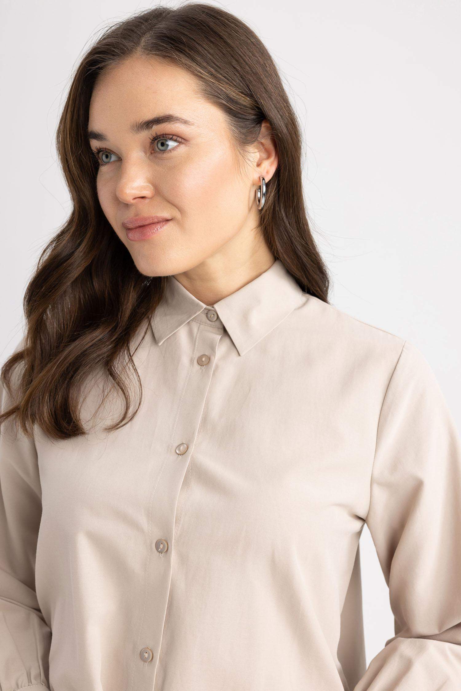 تونيك كم طويل بوبلين قصة عادية