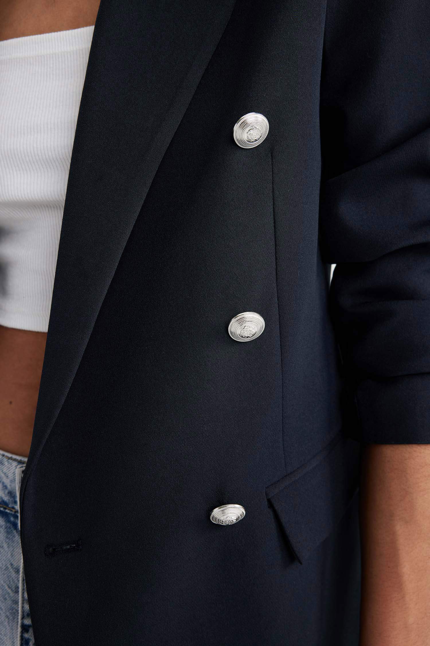 سترة بليزر اوفر سايز بوجهين