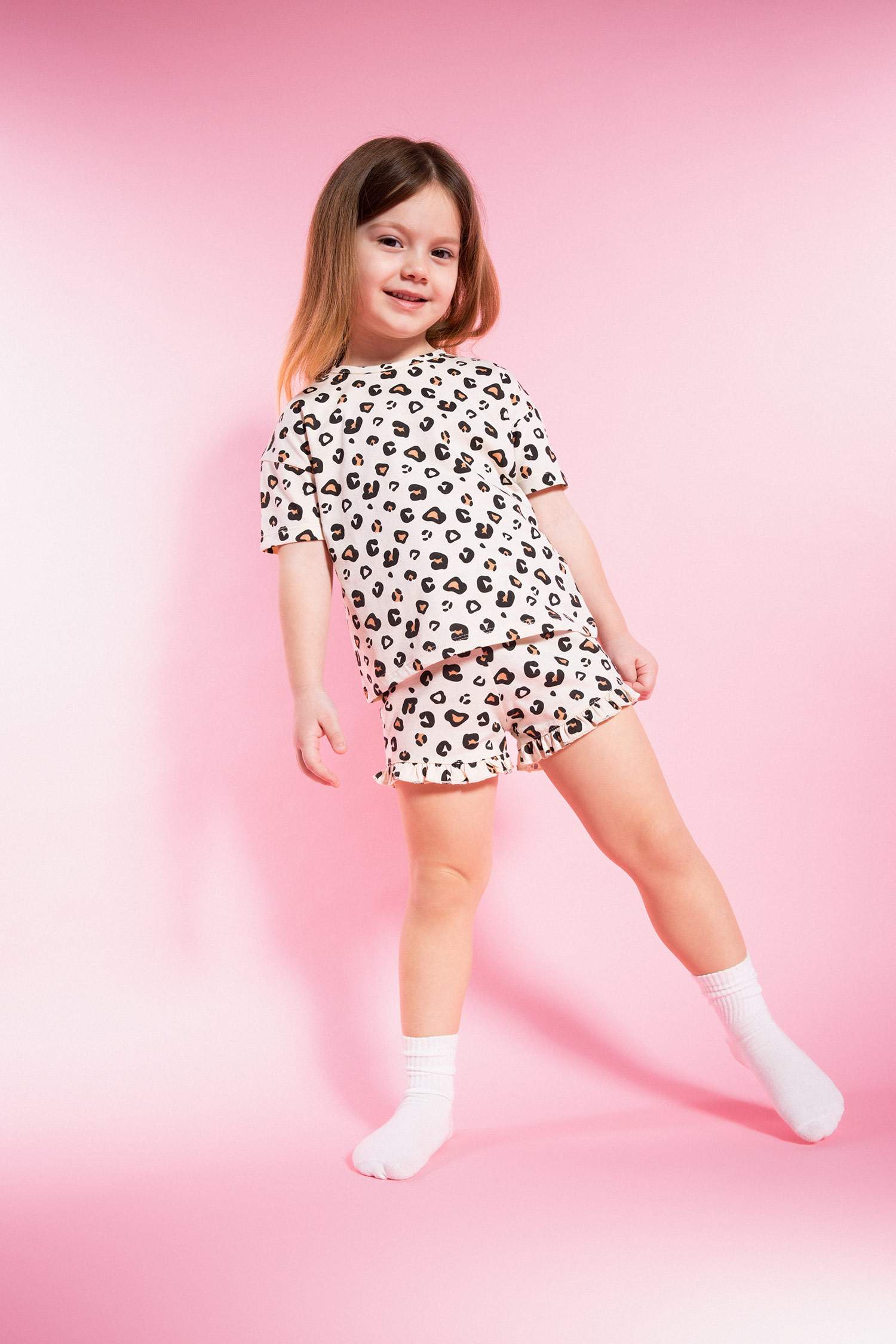 Ensemble de T-shirt à col rond et Short à motifs pour BéBé Fille