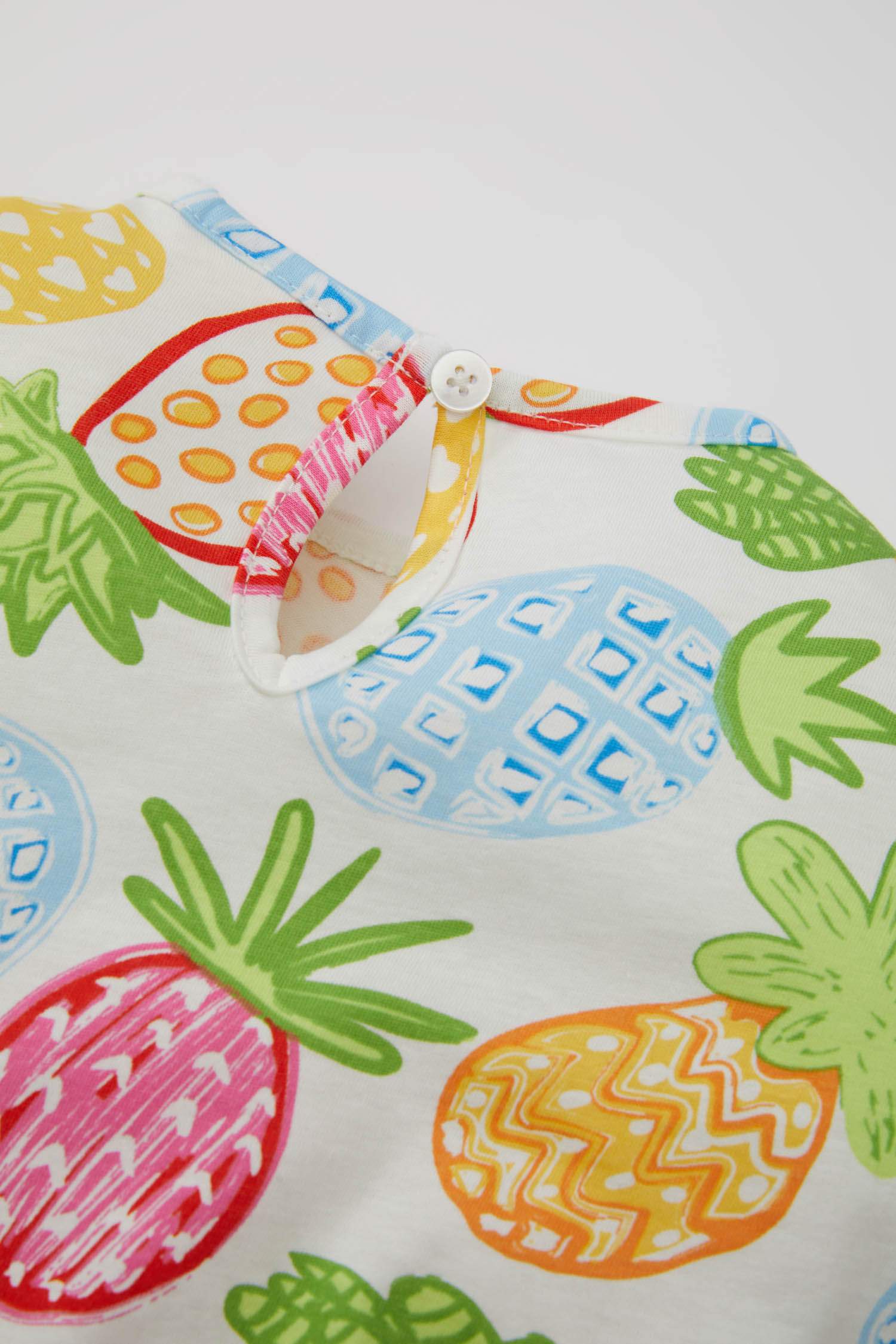 Kız Bebek 2'li Takım Desenli Kısa Kollu Tişört Şort