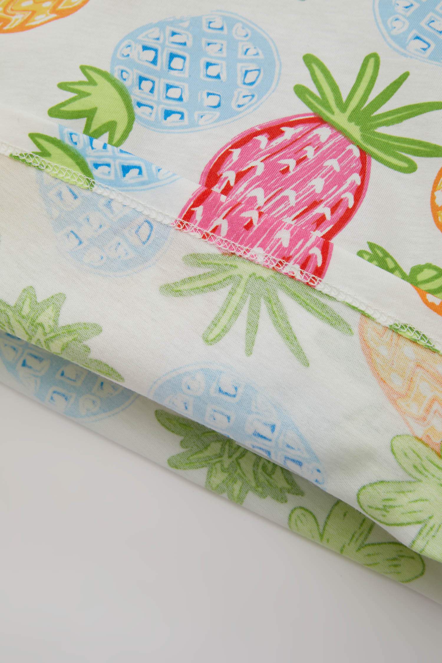 Kız Bebek 2'li Takım Desenli Kısa Kollu Tişört Şort