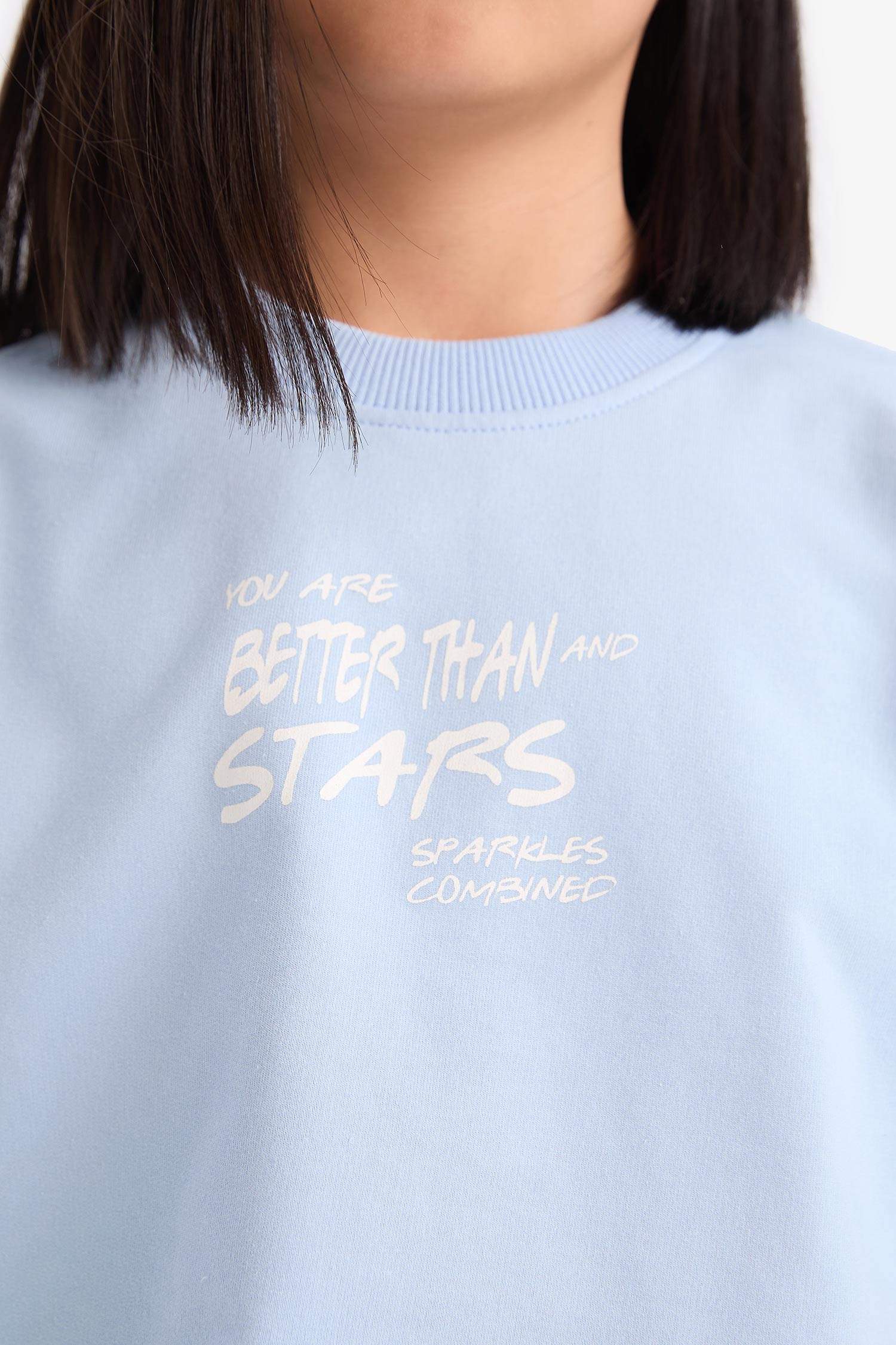 Комплект для девочек: футболка с коротким рукавом и принтом, брюки с эластичной талией и манжетами