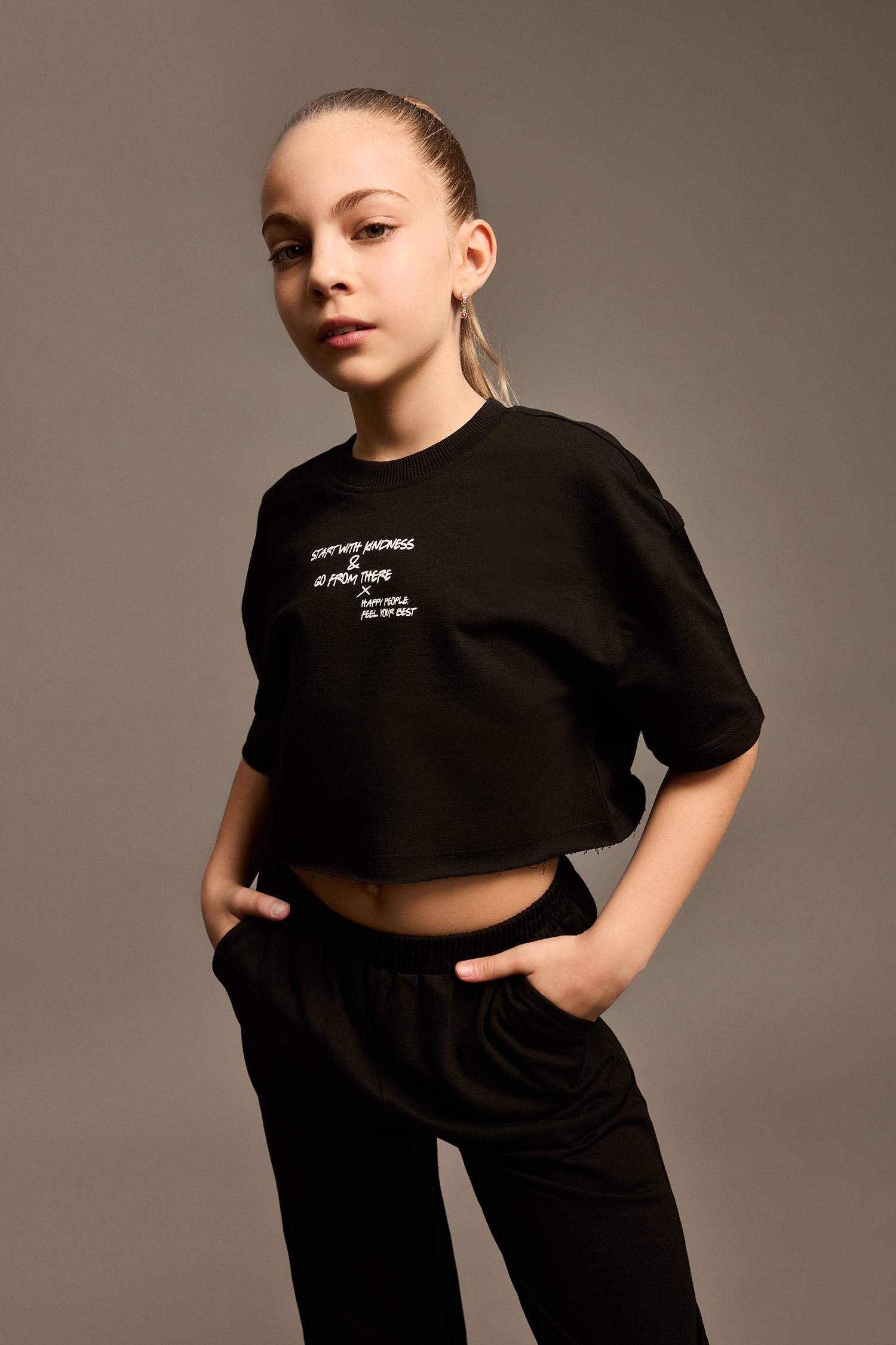 Girl Sweatshirt Fabric 2 Piece Set