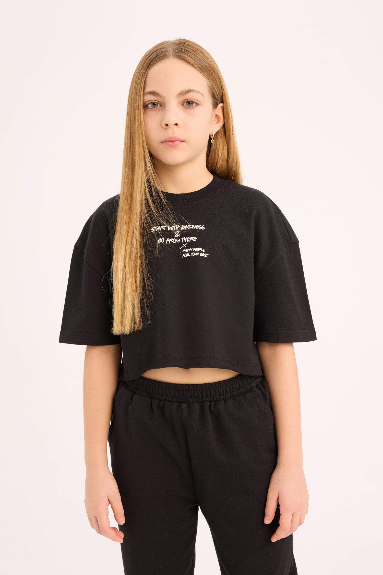 Girl Sweatshirt Fabric 2 Piece Set