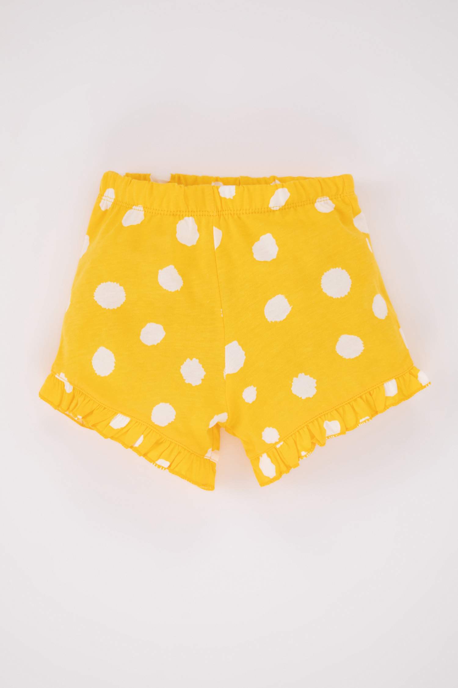 طقم بناتي منقط بياقة مستديرة - قطعتين