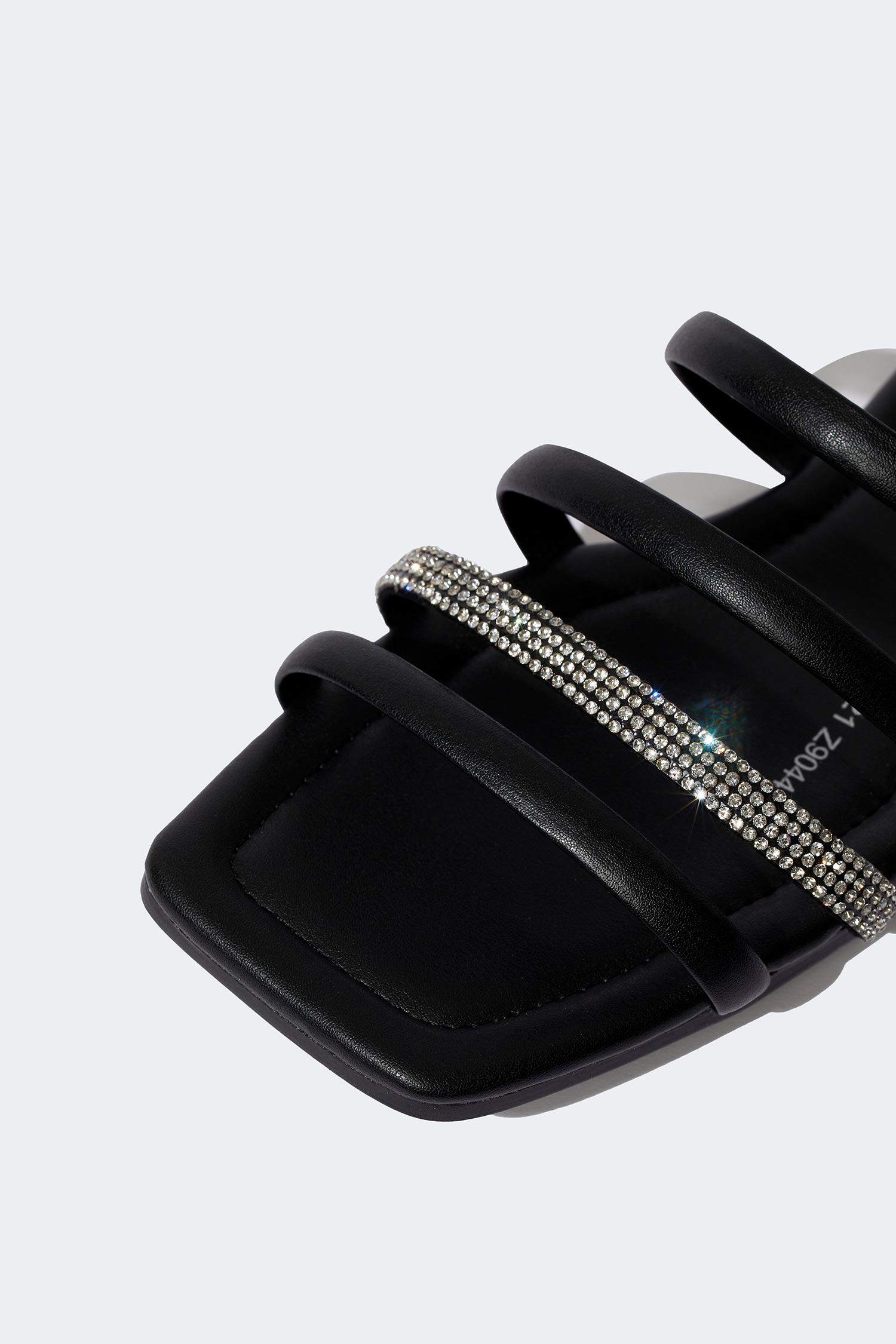 Kadın Düz Taban Çift Bantlı Suni Deri Terlik