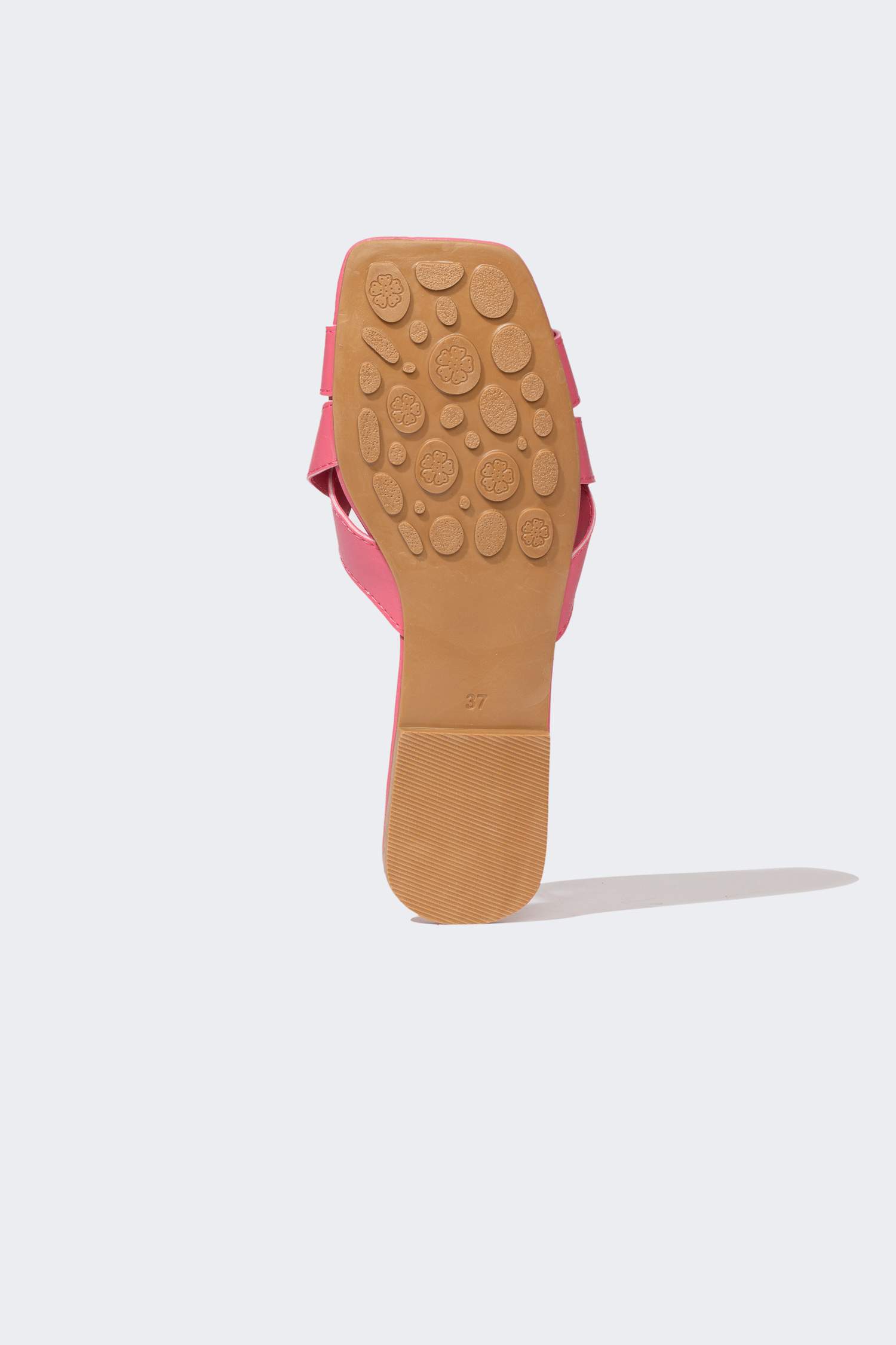 Tongs en Simili-Cuir à Semelle Plate et une Seule Bande pour Femme