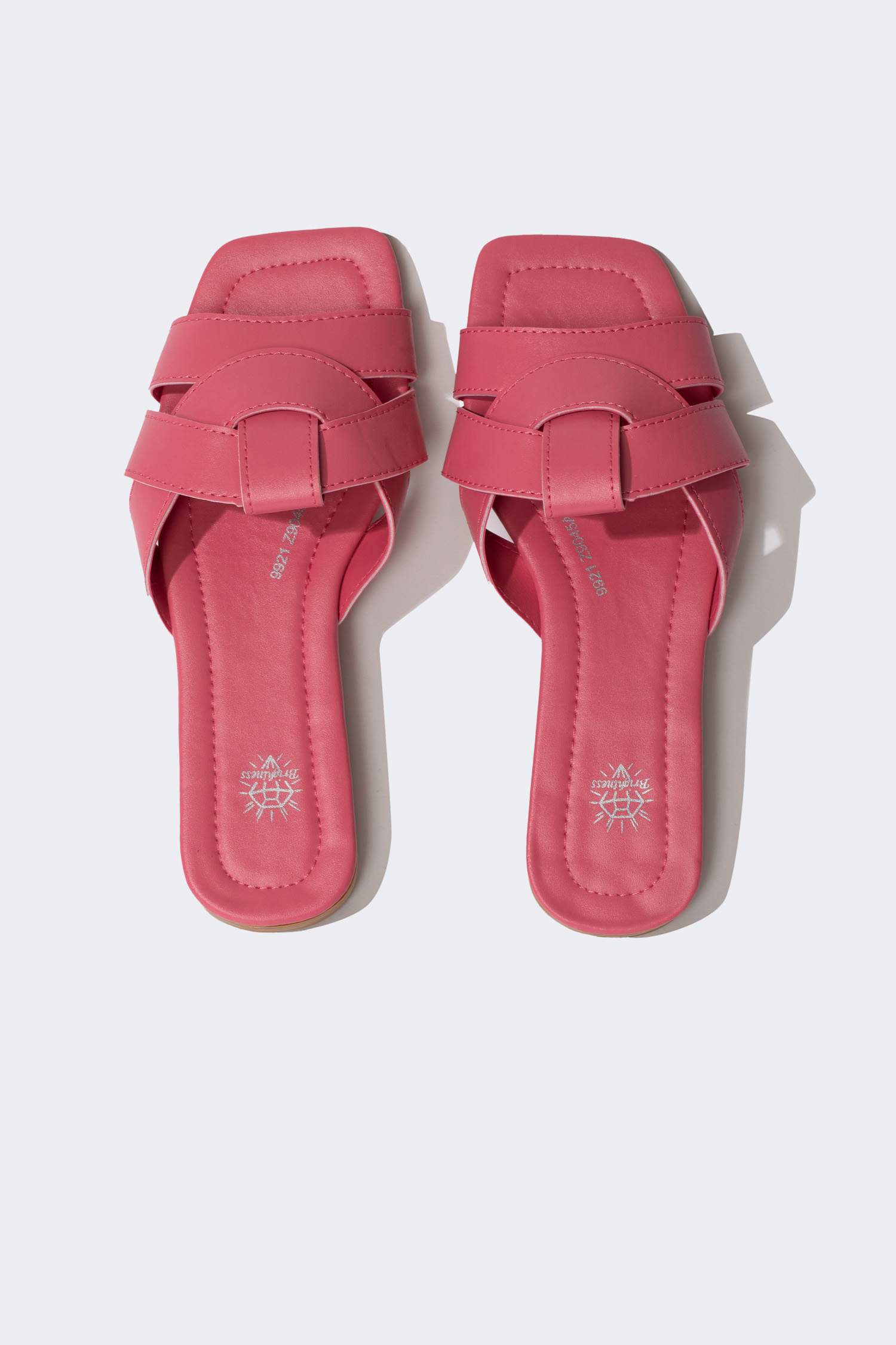 Tongs en Simili-Cuir à Semelle Plate et une Seule Bande pour Femme