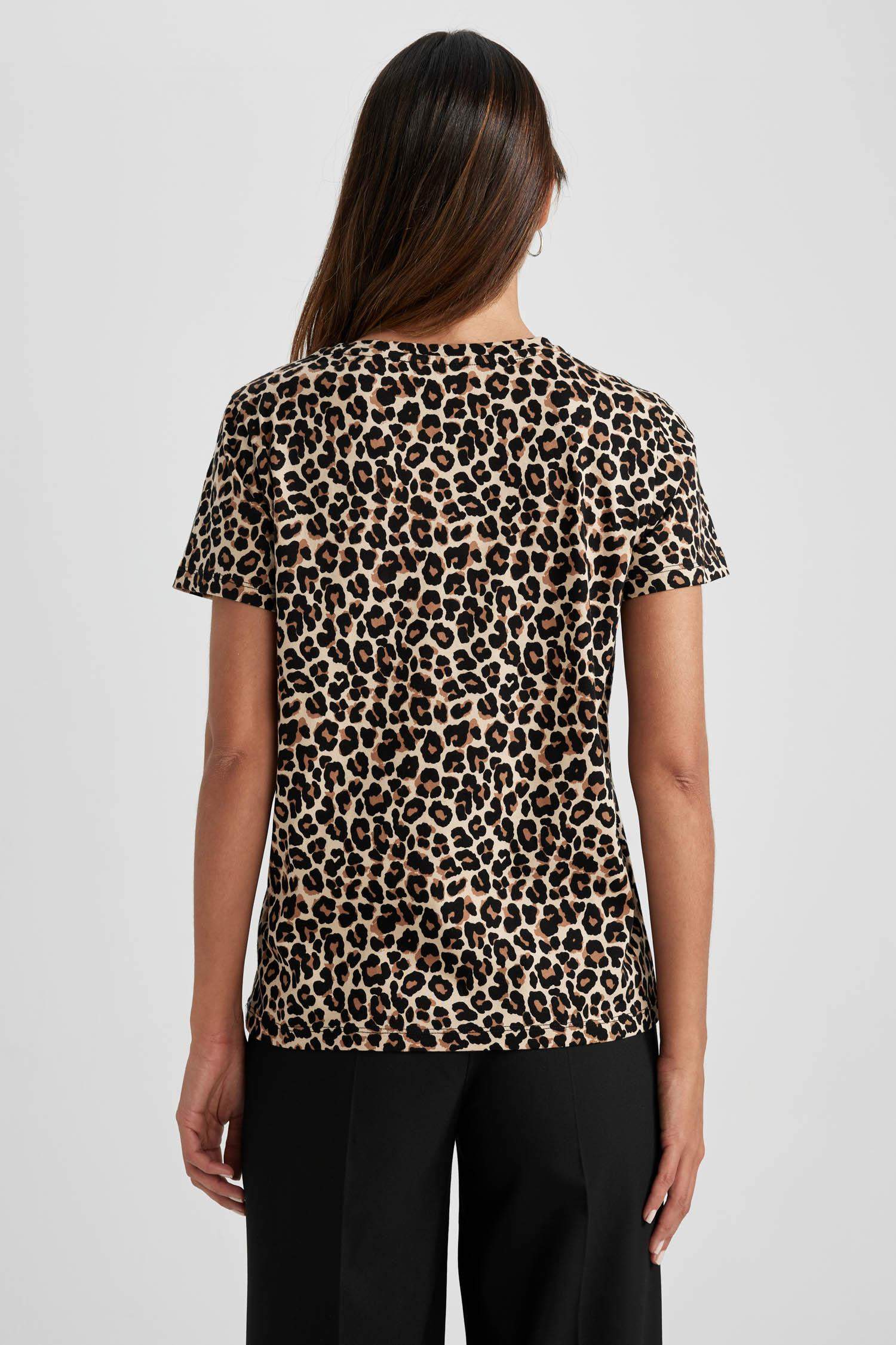 تيشيرت قطن بطباعة الحيوانات قصة عادية