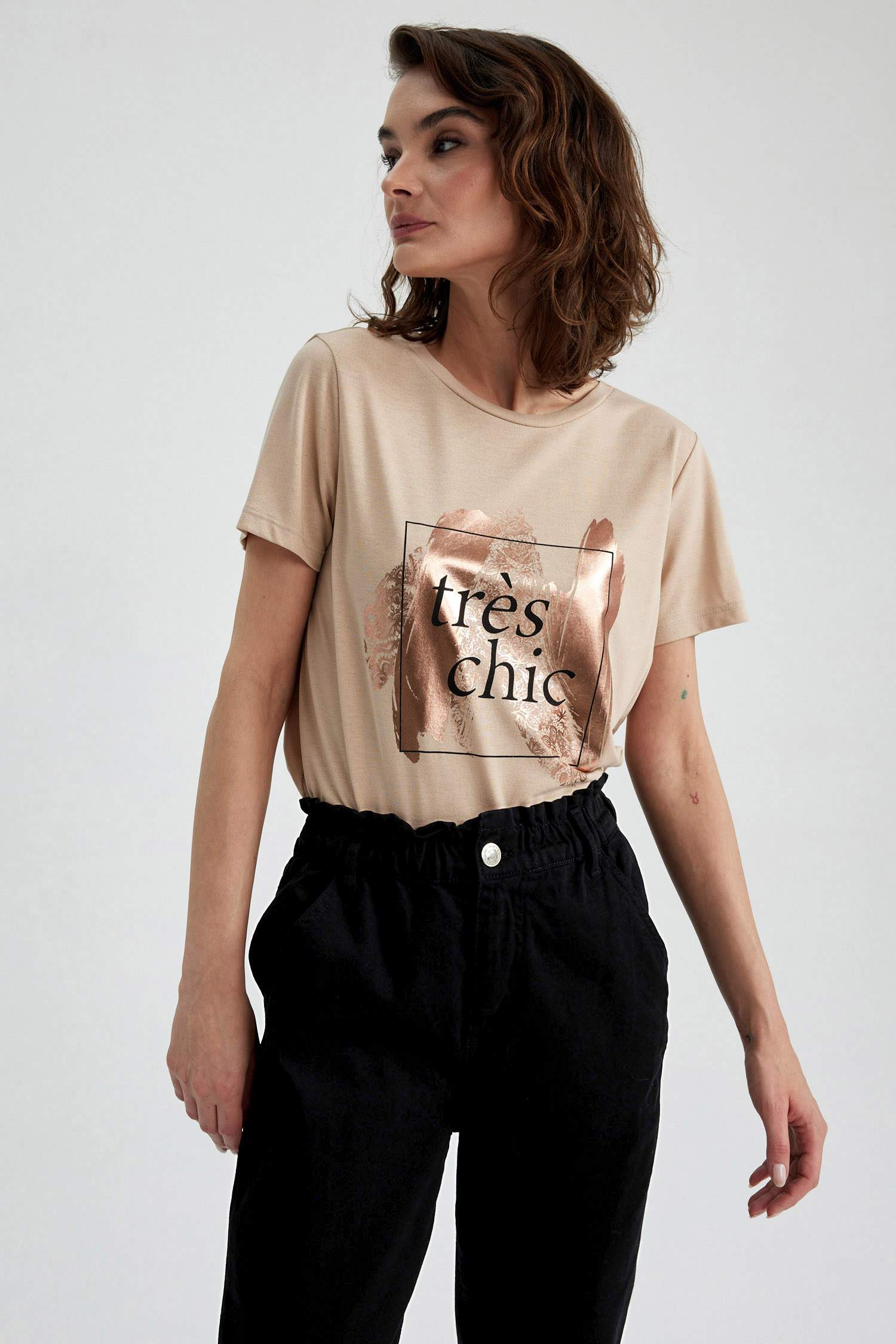 Regular Fit Crew Neck Printed Short Sleeve T-Shirt