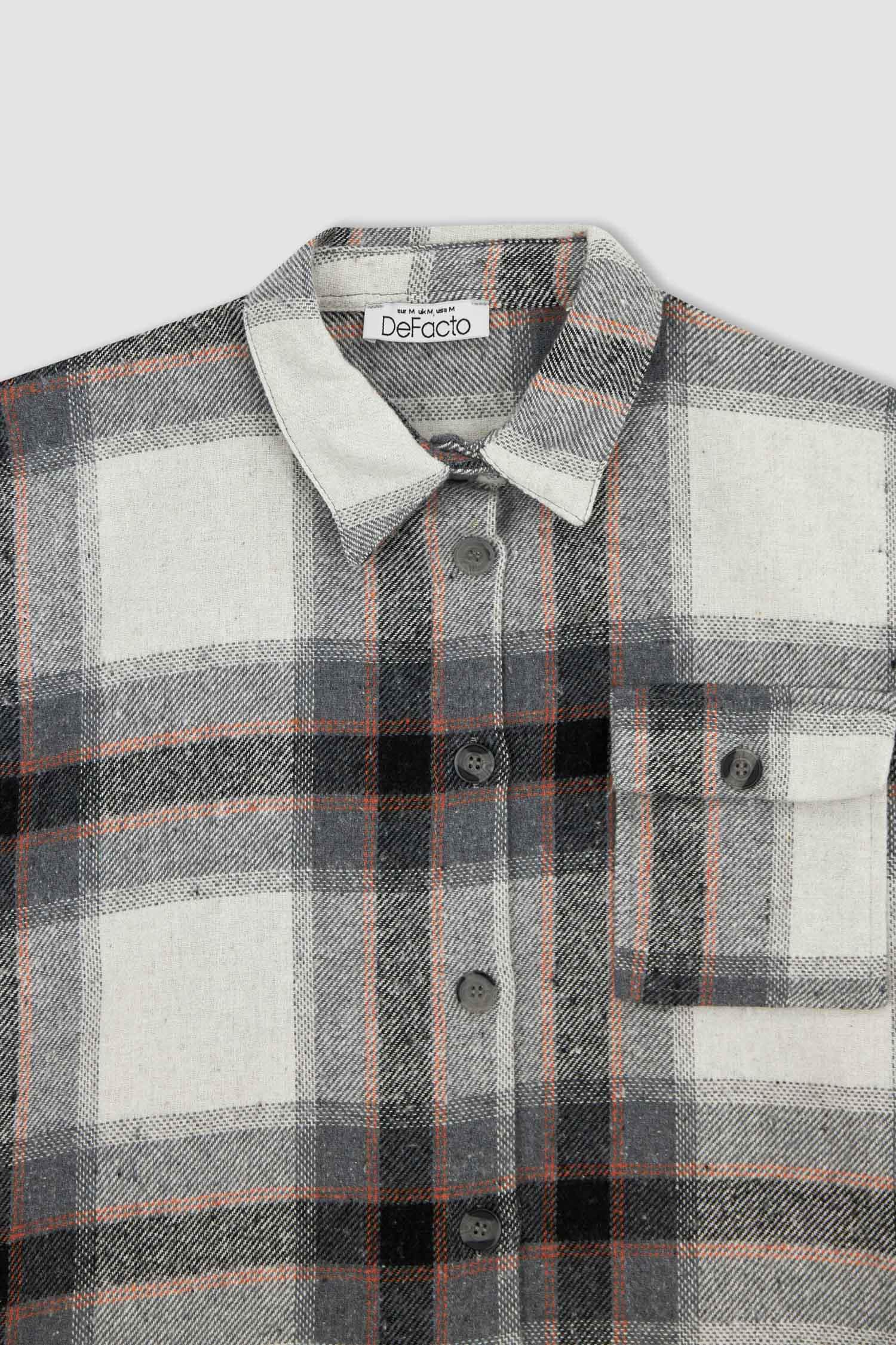 Туніка з довгим рукавом стандартного крою з довгим рукавом з фланелі для жінок