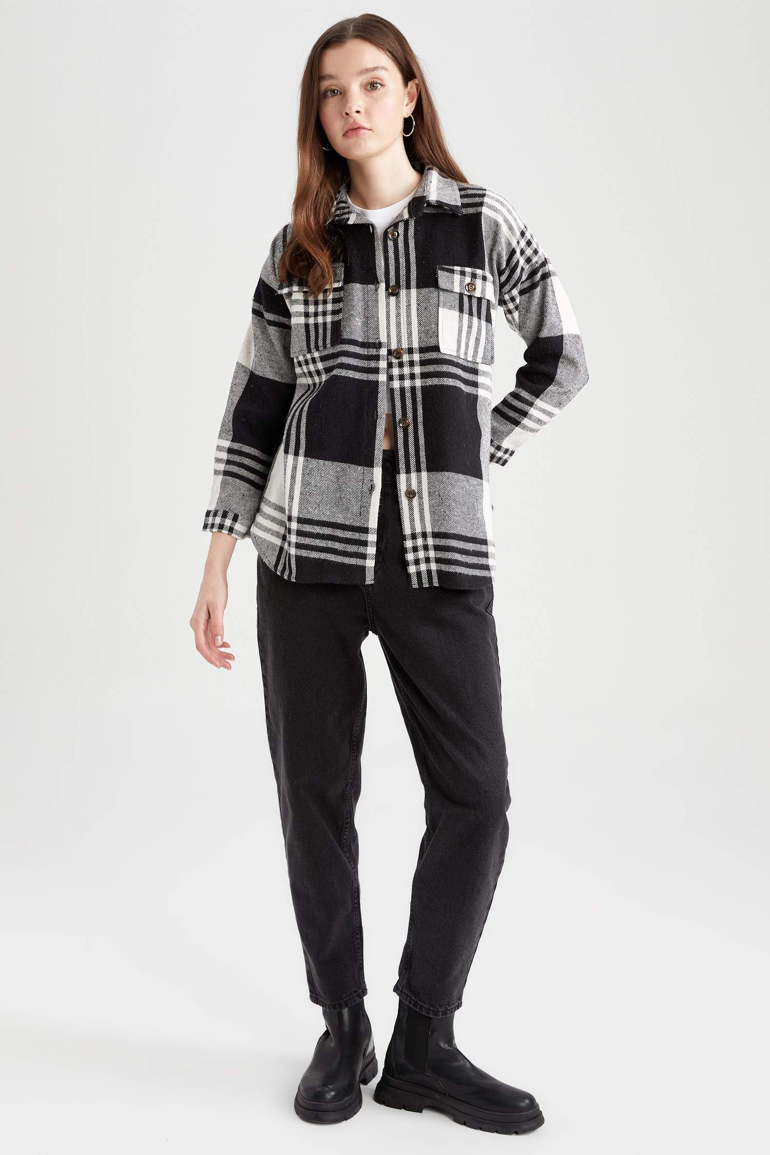 Сорочка з довгим рукавом з фланелі для жінок