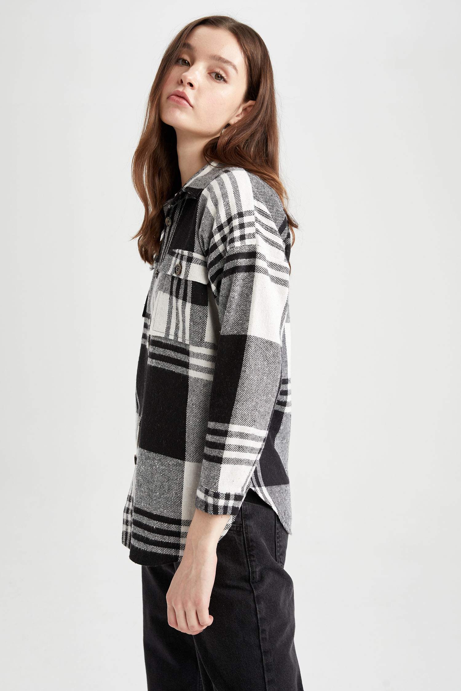 Сорочка з довгим рукавом з фланелі для жінок