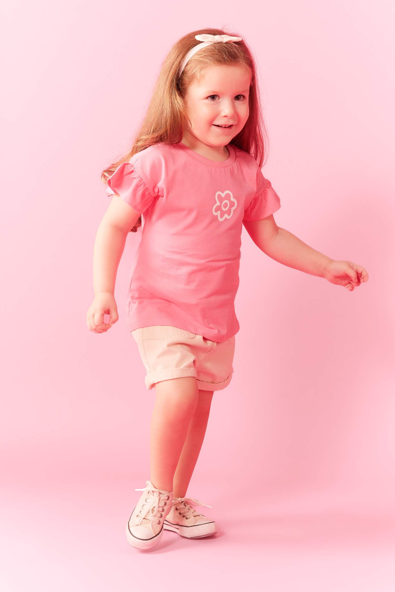 تي شيرت فلورال بناتي قصة عادية نص كم