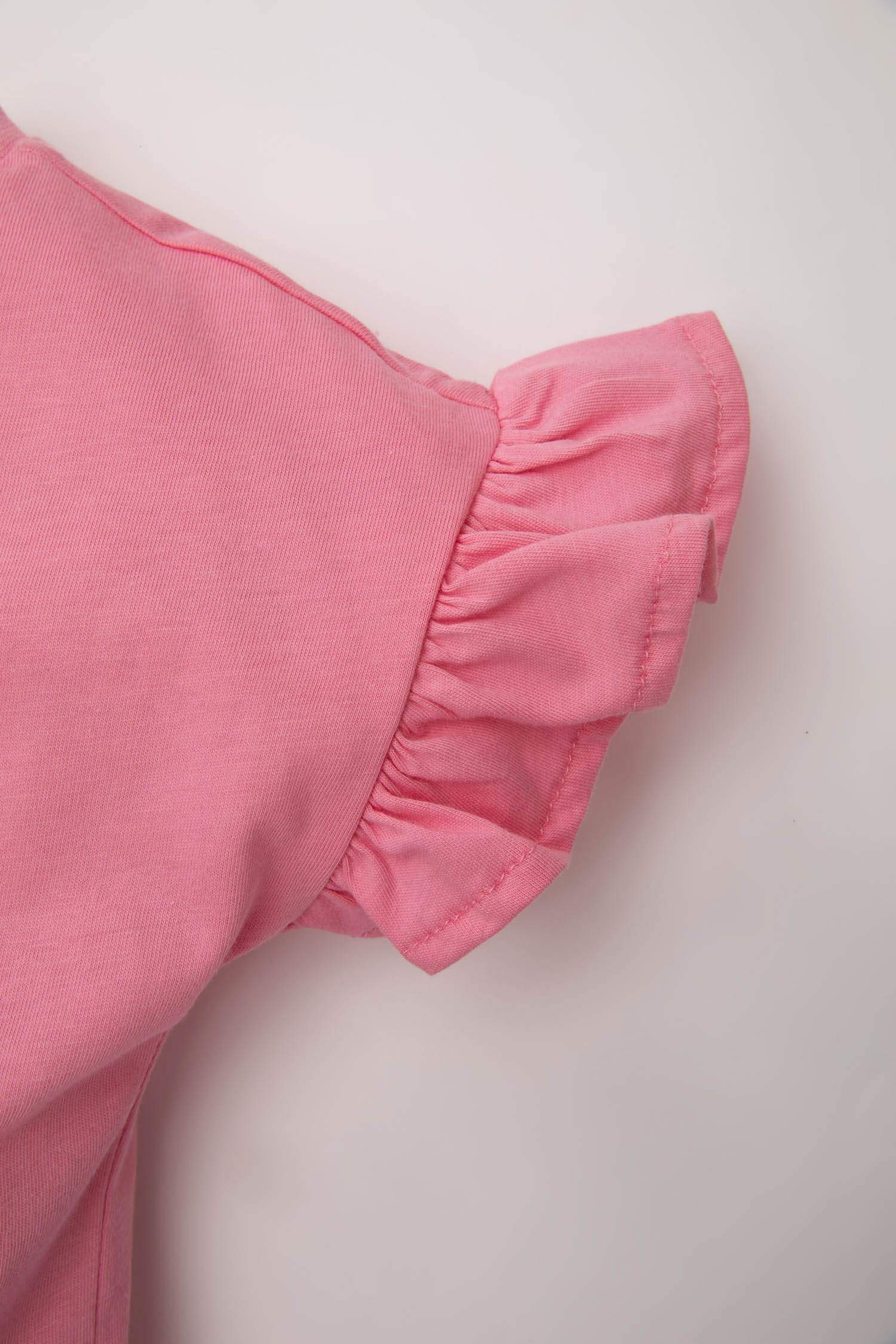 Baby Girl Crew Neck Printed Short Sleeve T-Shirt