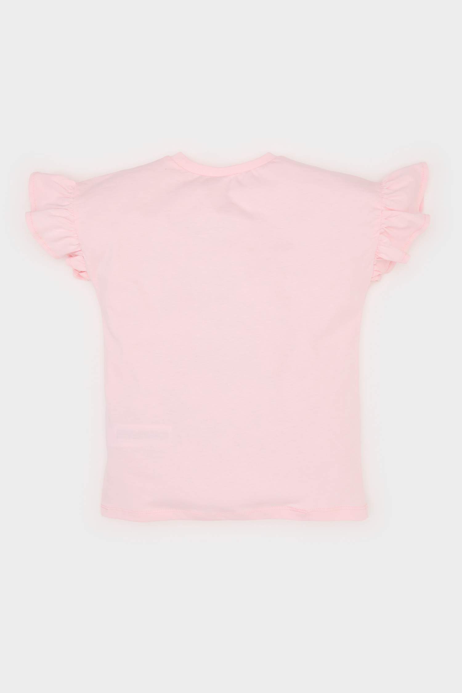 Kız Bebek Bisiklet Yaka Çiçekli Kısa Kollu Tişört