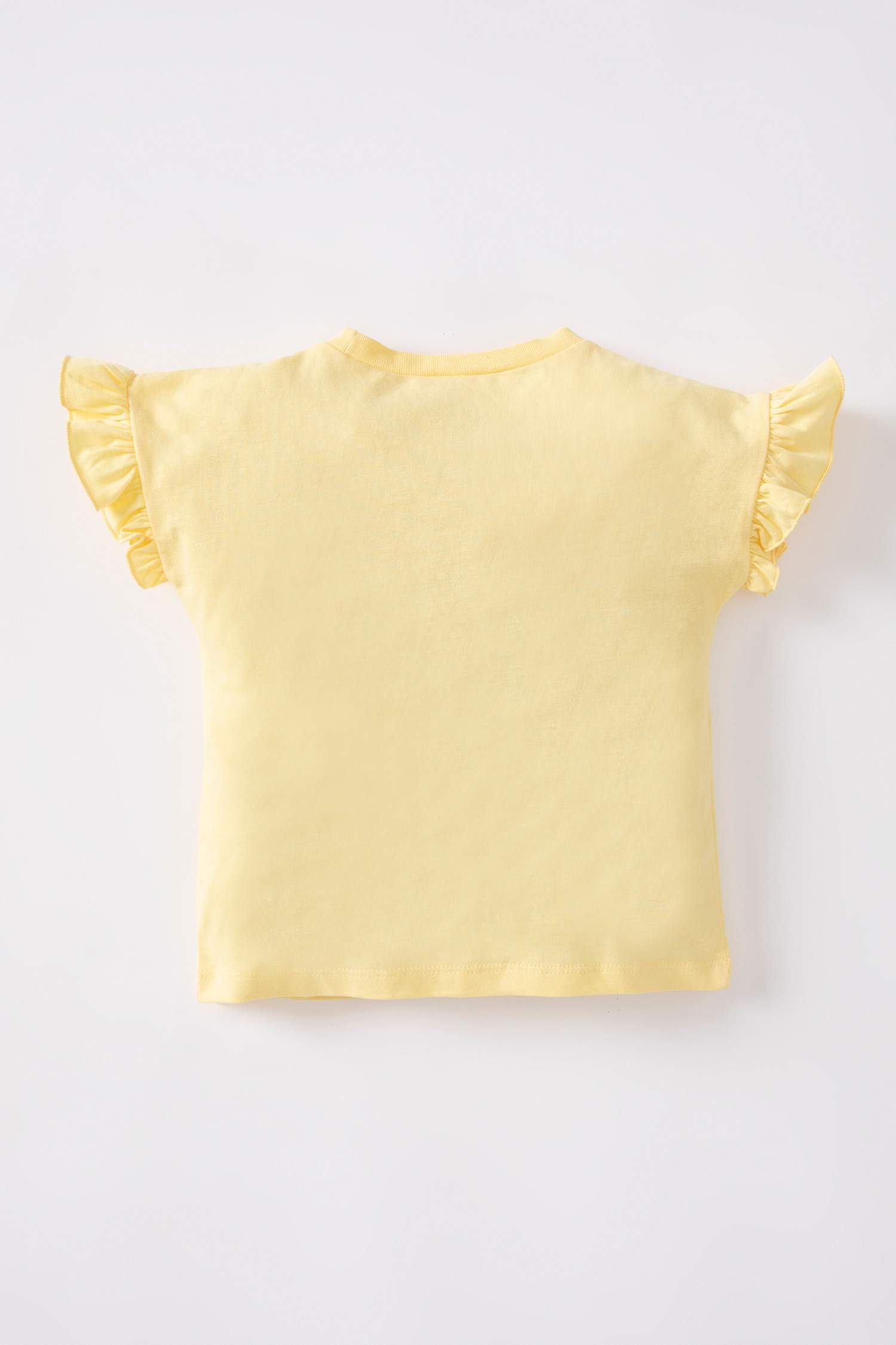 Yellow BABY GIRL Baby Girl Regular Fit Crew Neck Slogan Printed Short