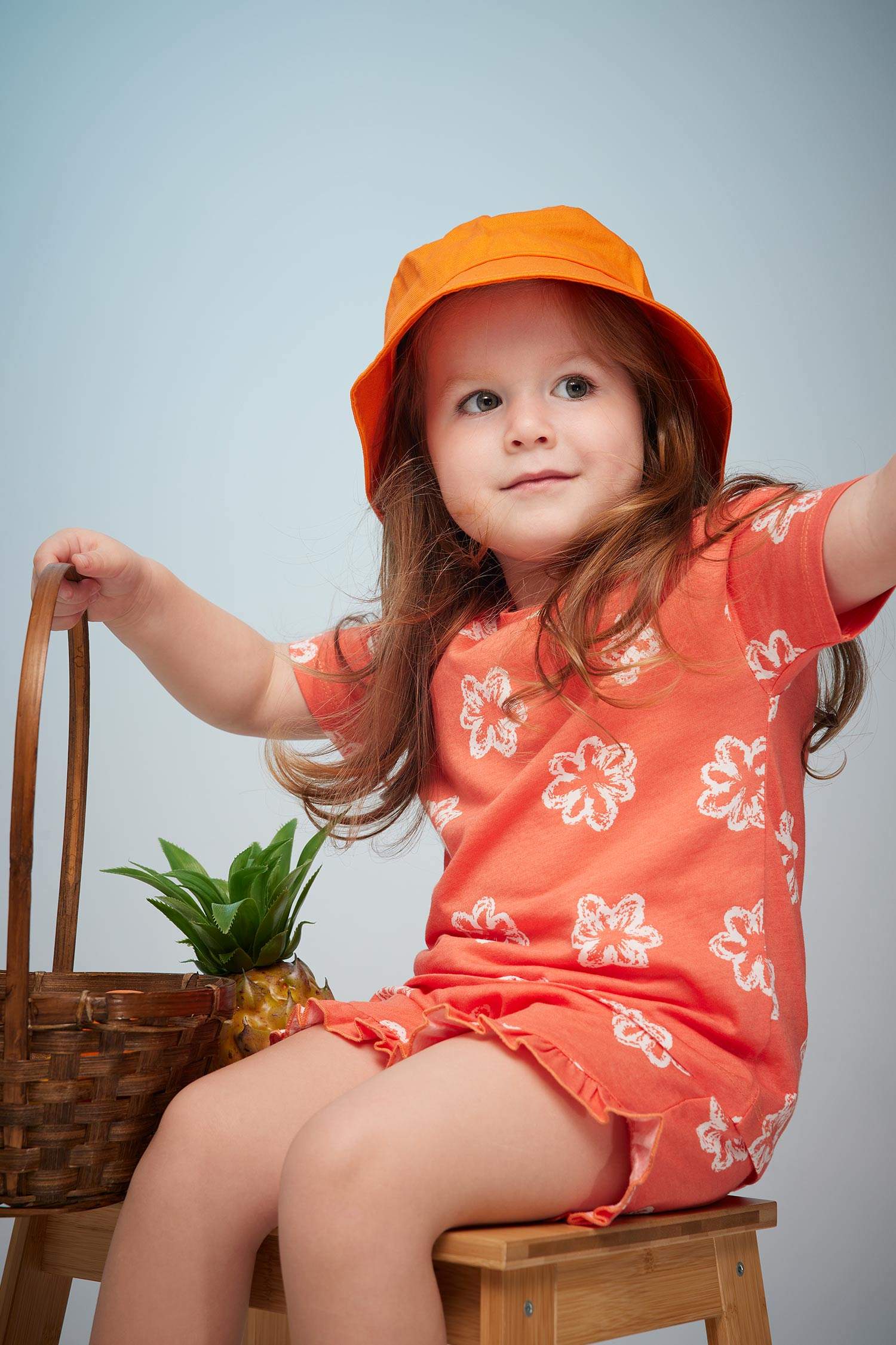 Orange BABY GIRL Baby Girl Floral Short Sleeve TShirt Shorts 2Pack