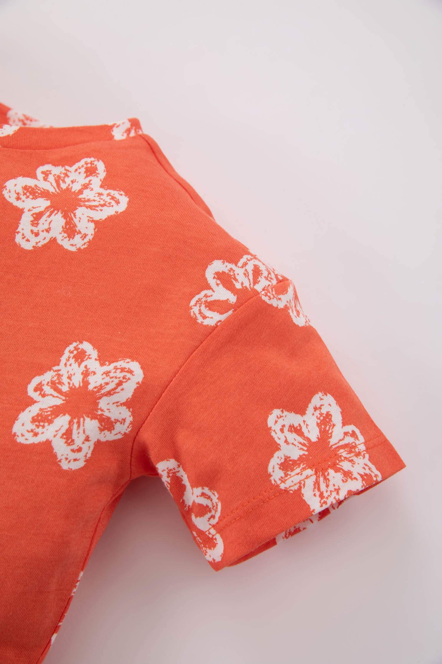 Orange BABY GIRL Baby Girl Floral Short Sleeve TShirt Shorts 2Pack