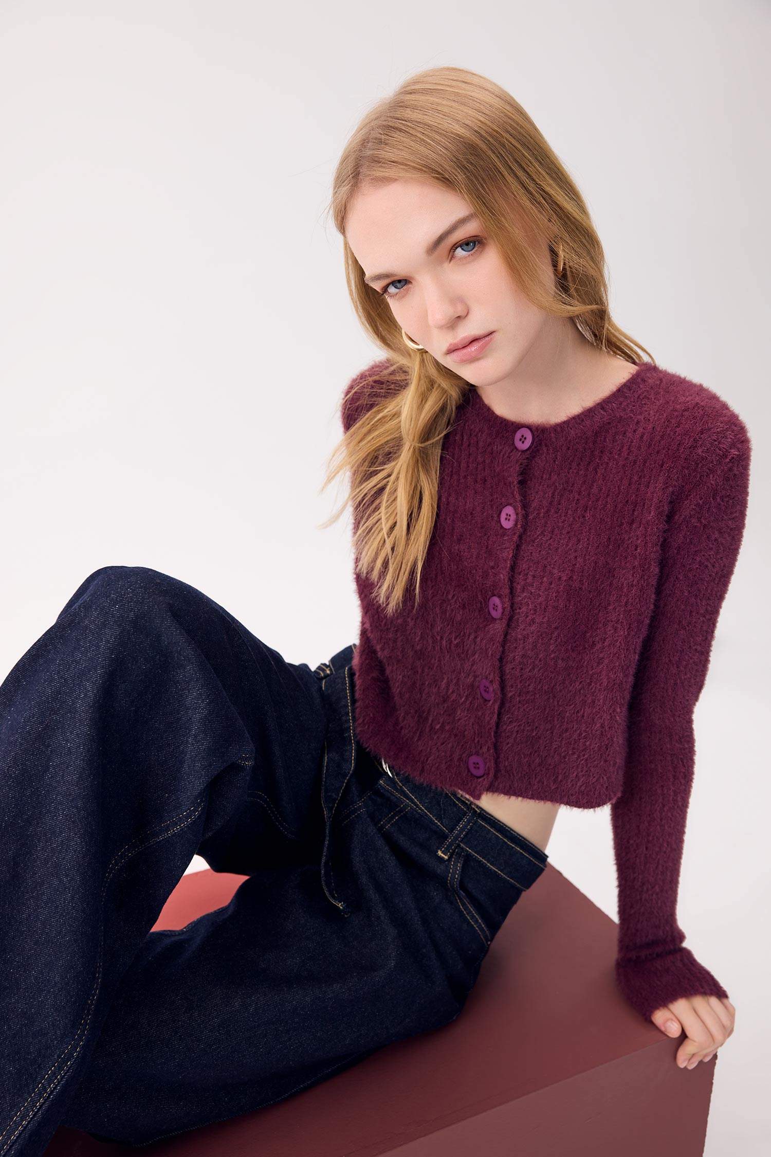 Coool Slim Fit Dar Kesim Bisiklet Yaka Triko Hırka