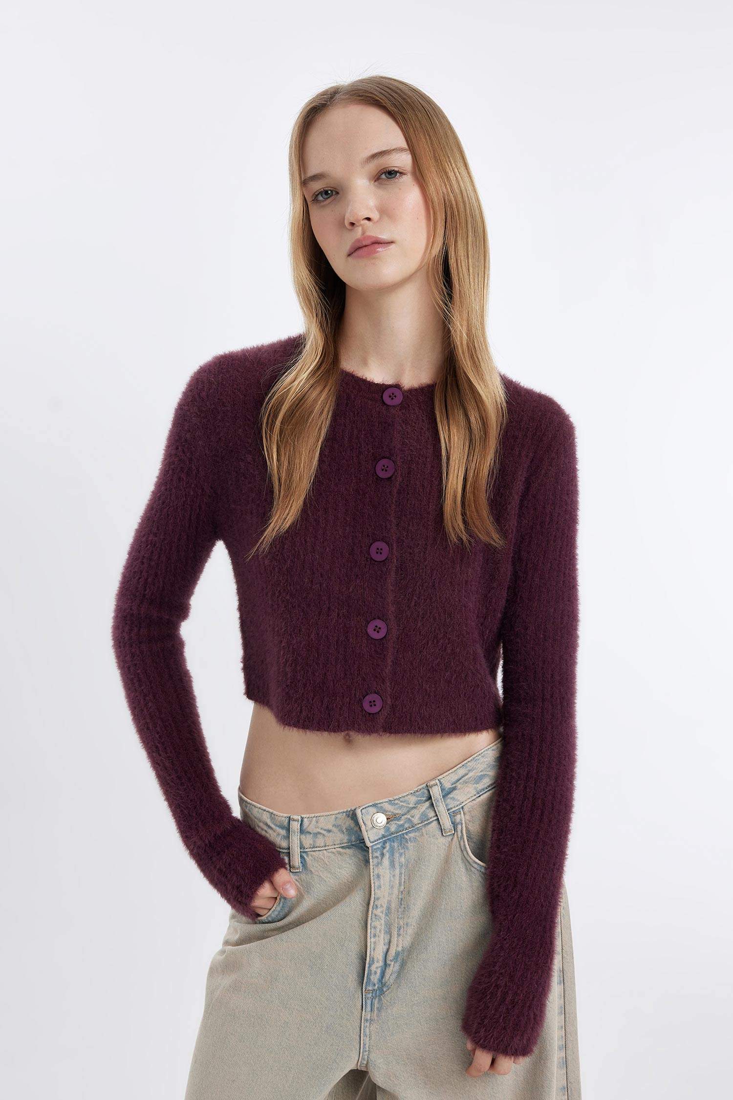 Coool Slim Fit Dar Kesim Bisiklet Yaka Triko Hırka