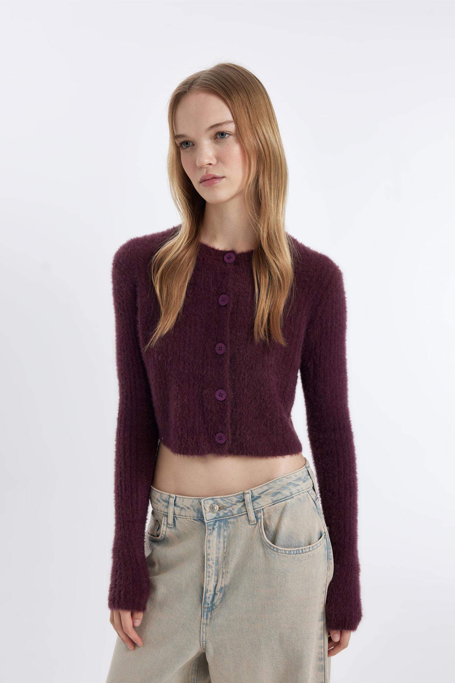 Coool Slim Fit Dar Kesim Bisiklet Yaka Triko Hırka