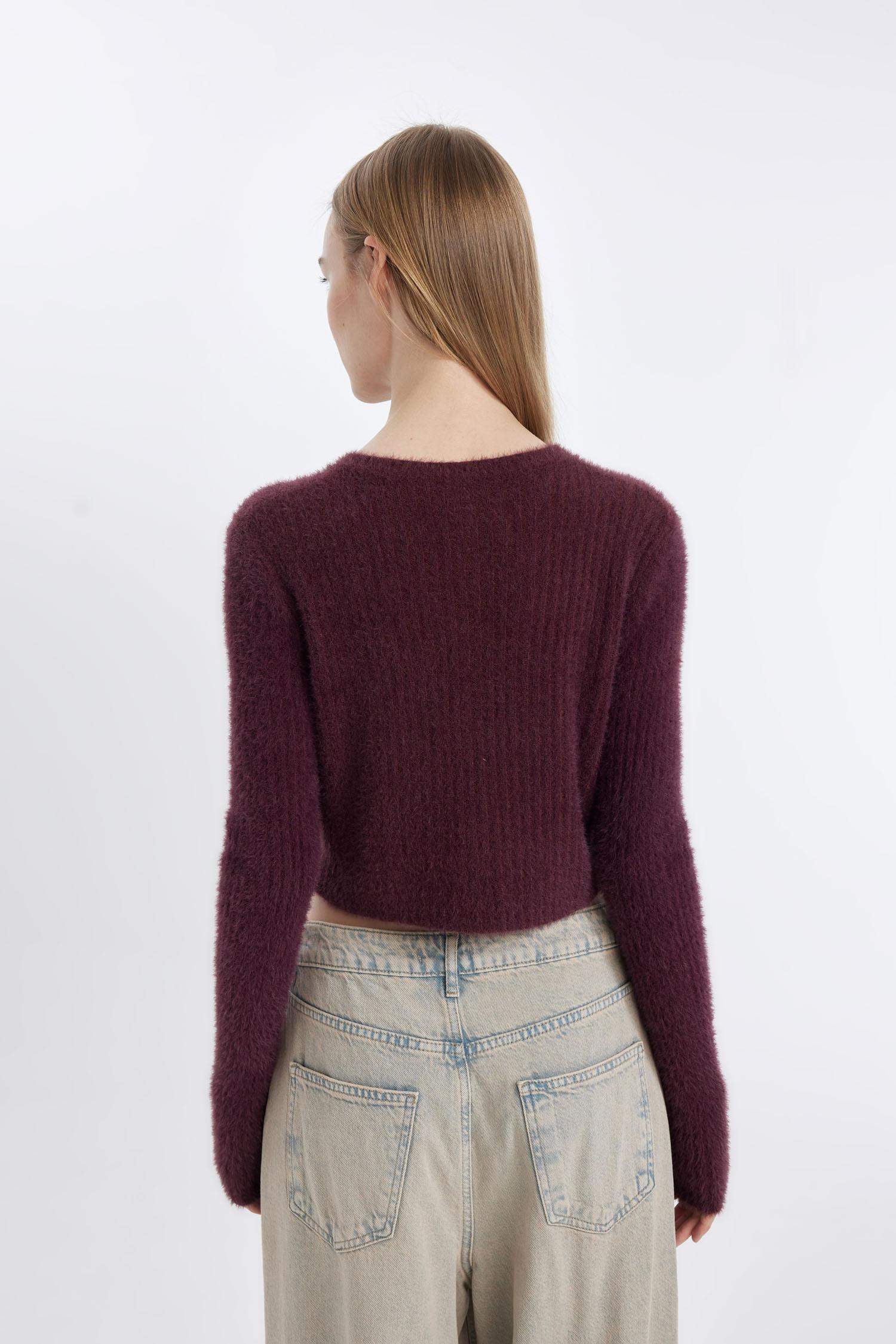 Coool Slim Fit Dar Kesim Bisiklet Yaka Triko Hırka