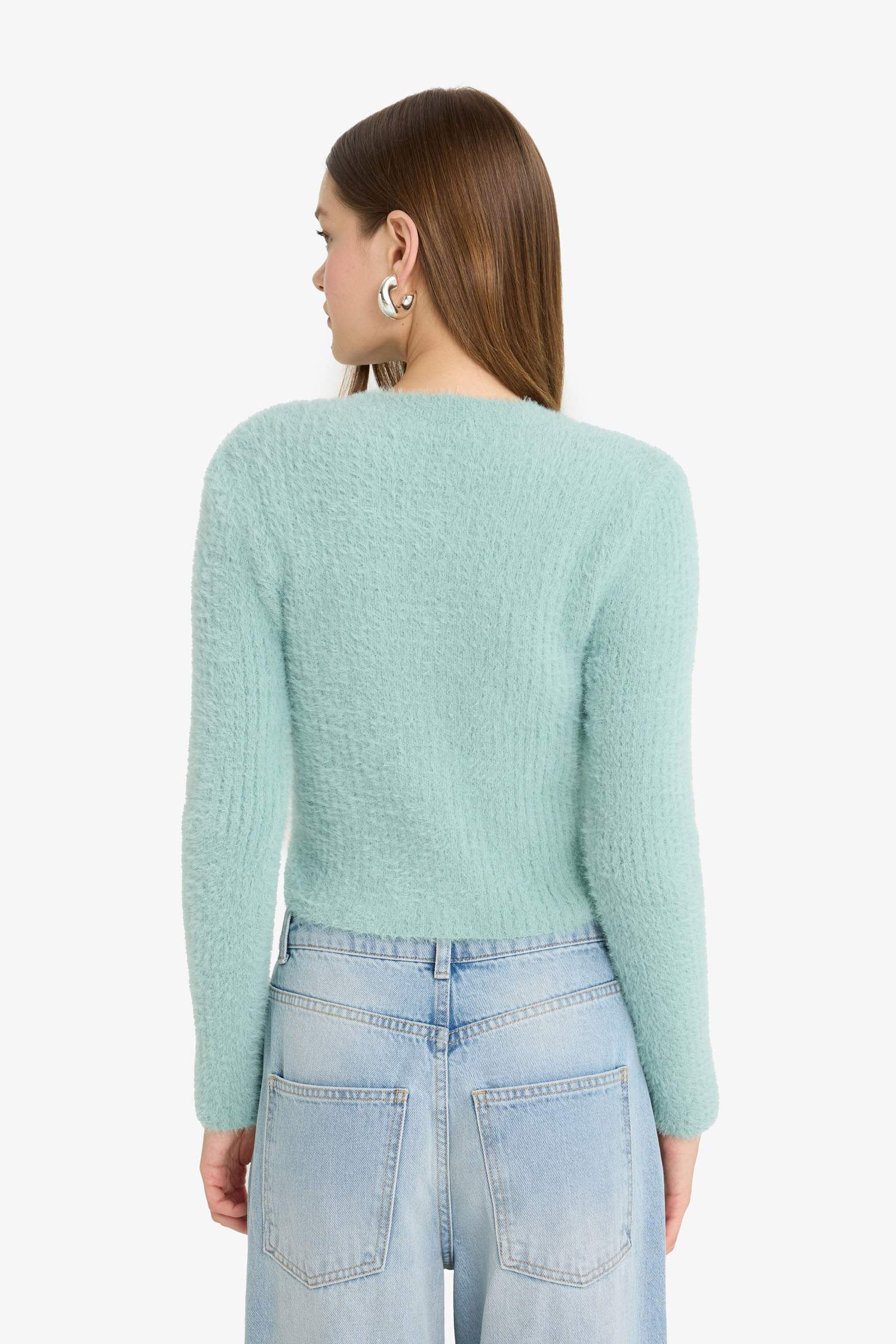 Coool Slim Fit Dar Kesim Bisiklet Yaka Triko Hırka