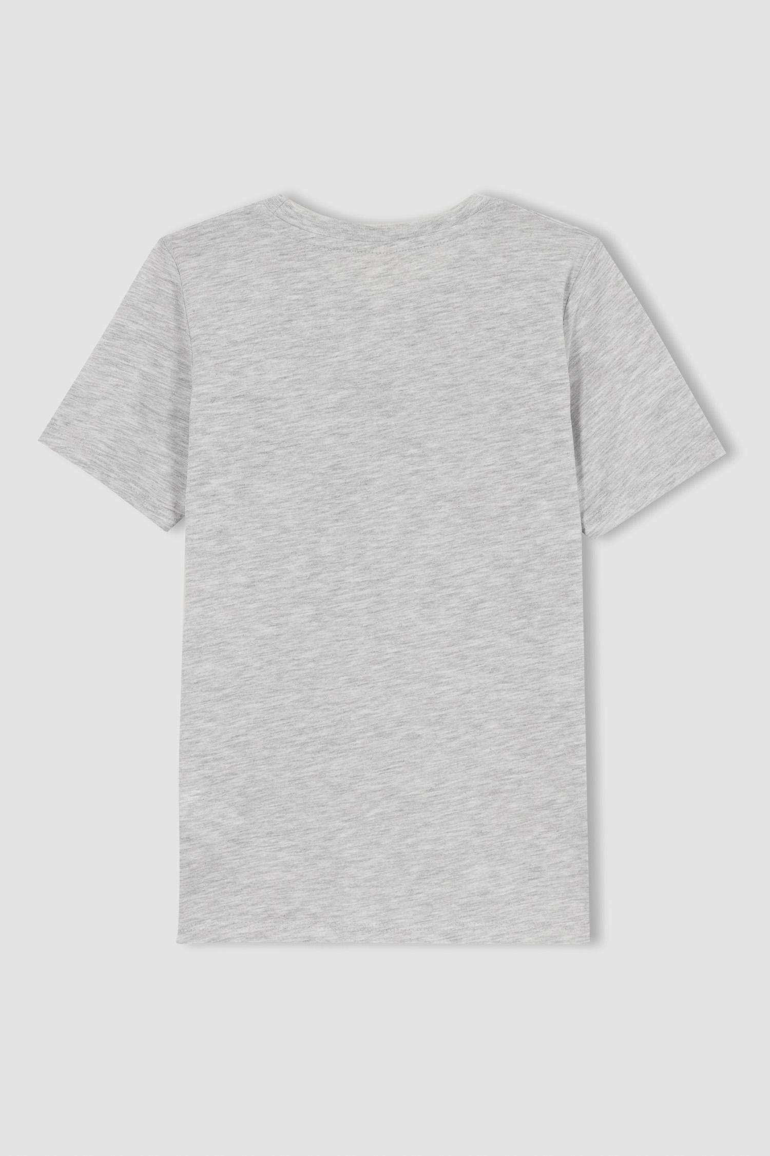 Erkek Çocuk Bisiklet Yaka Baskılı Kısa Kollu Tişört