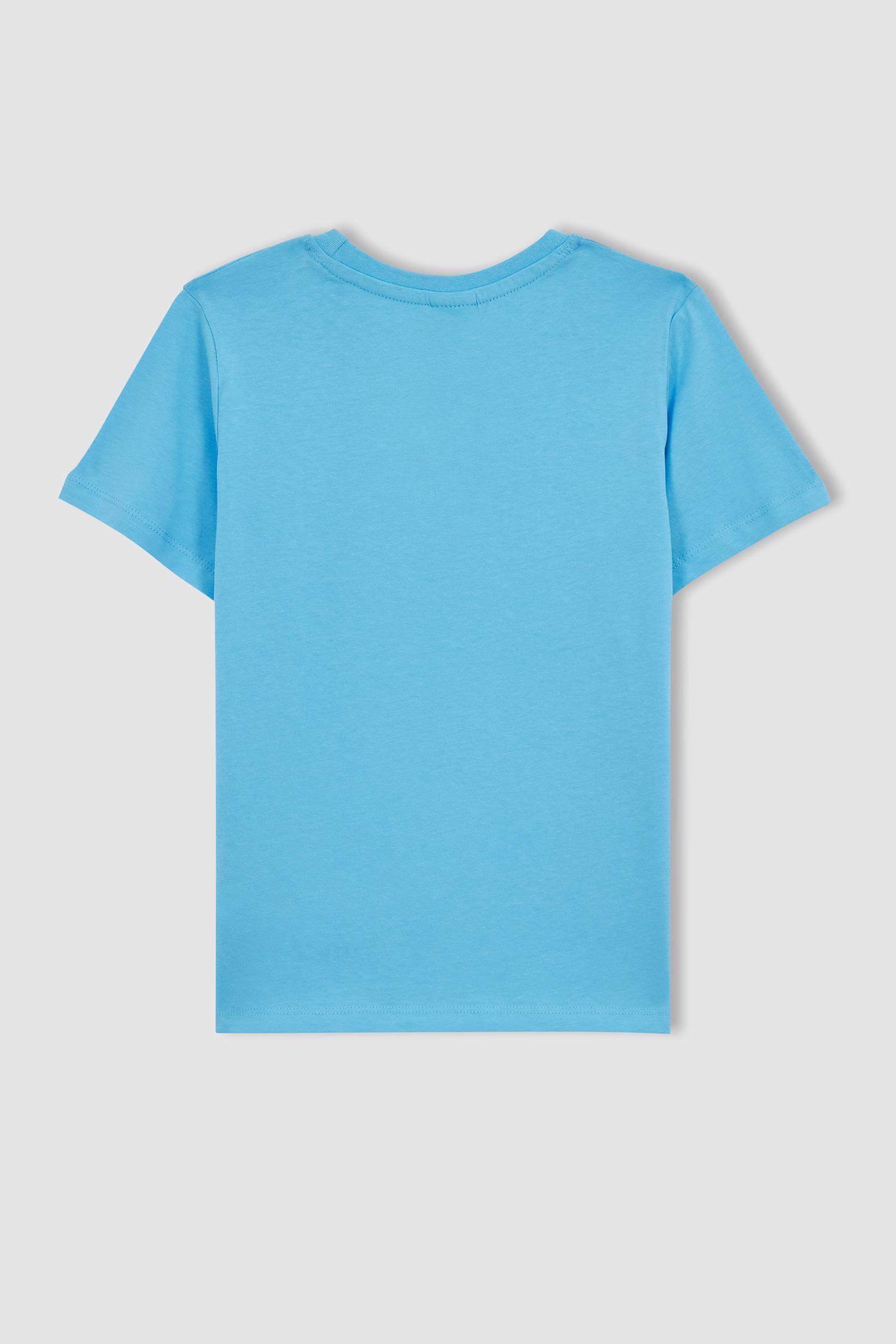 Ұлдарға дөңгелек жаға басып шығарылған қысқа жеңді Қысқа жеңді футболка