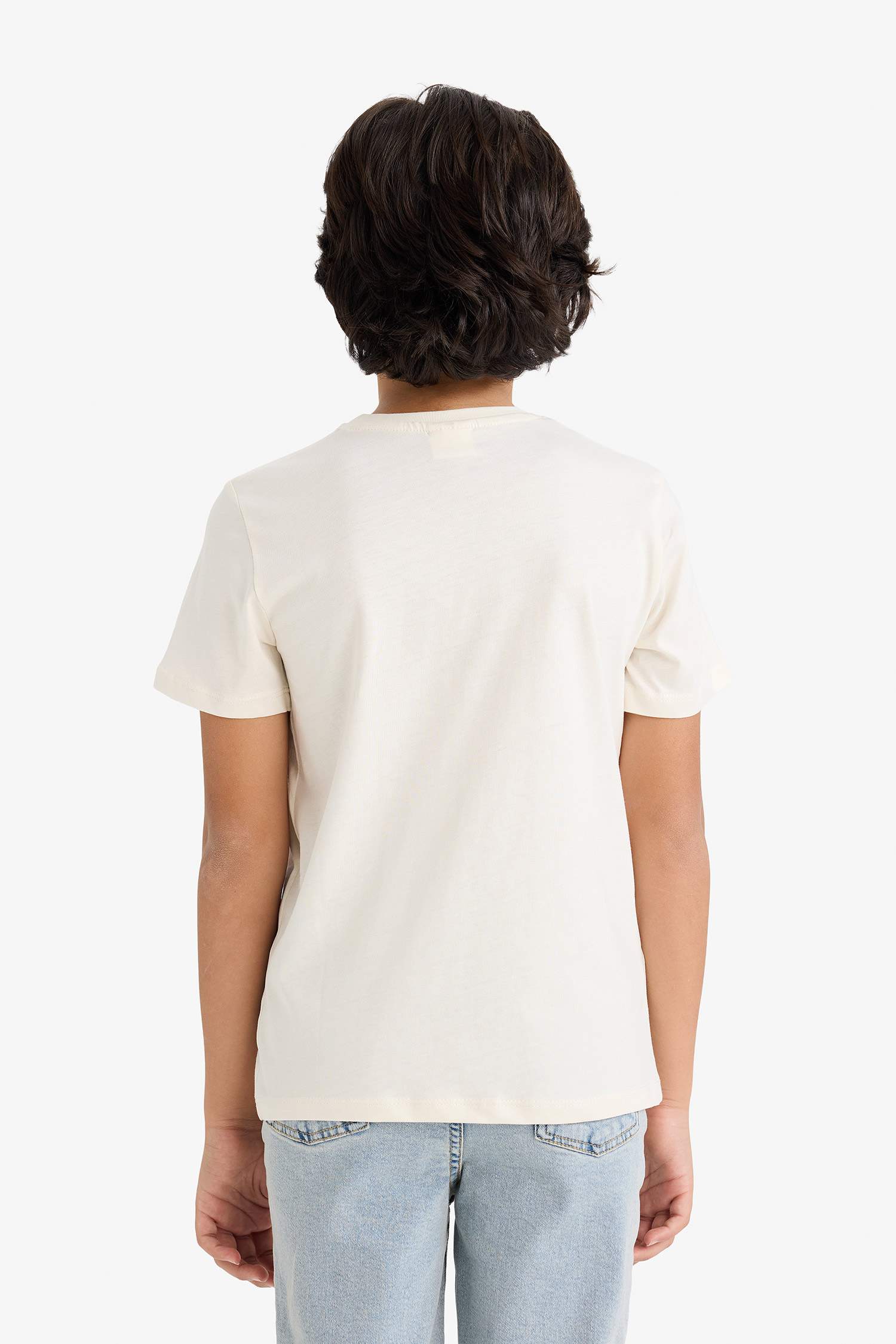 تيشيرت ولادي نص كم بنقشة الزهور قصة عادية